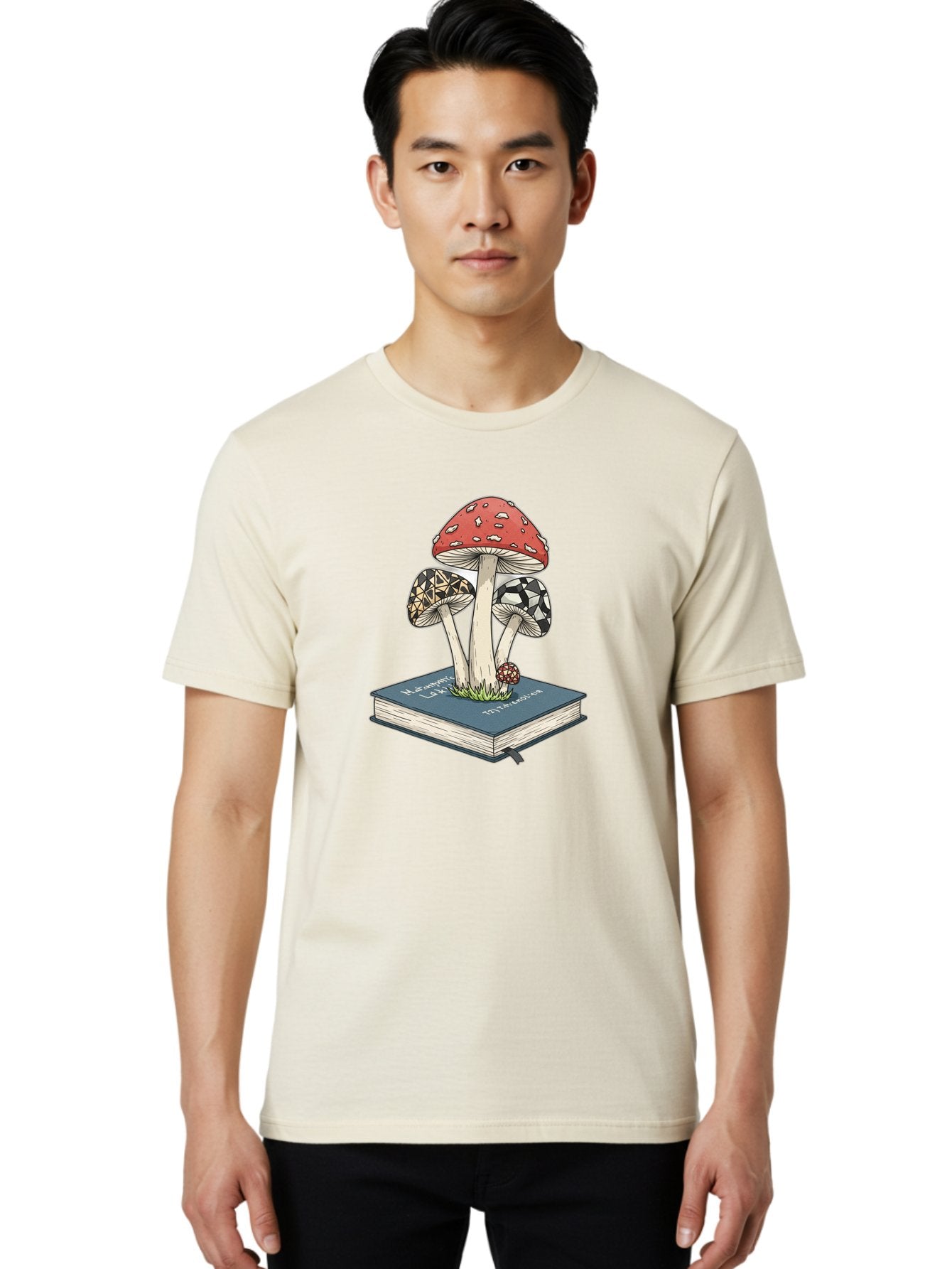 Mushrooms-On-Book-1 Men'S Graphic Tee, 100% Cotton, Comfortable Casual Summer Wear, Machine Washable, Vintage Camera, Old Camera, Antique Camera, Black Camera, Classic Photography, Photography Equipment, Nostalgic Device, Film Camera, Bag845 19