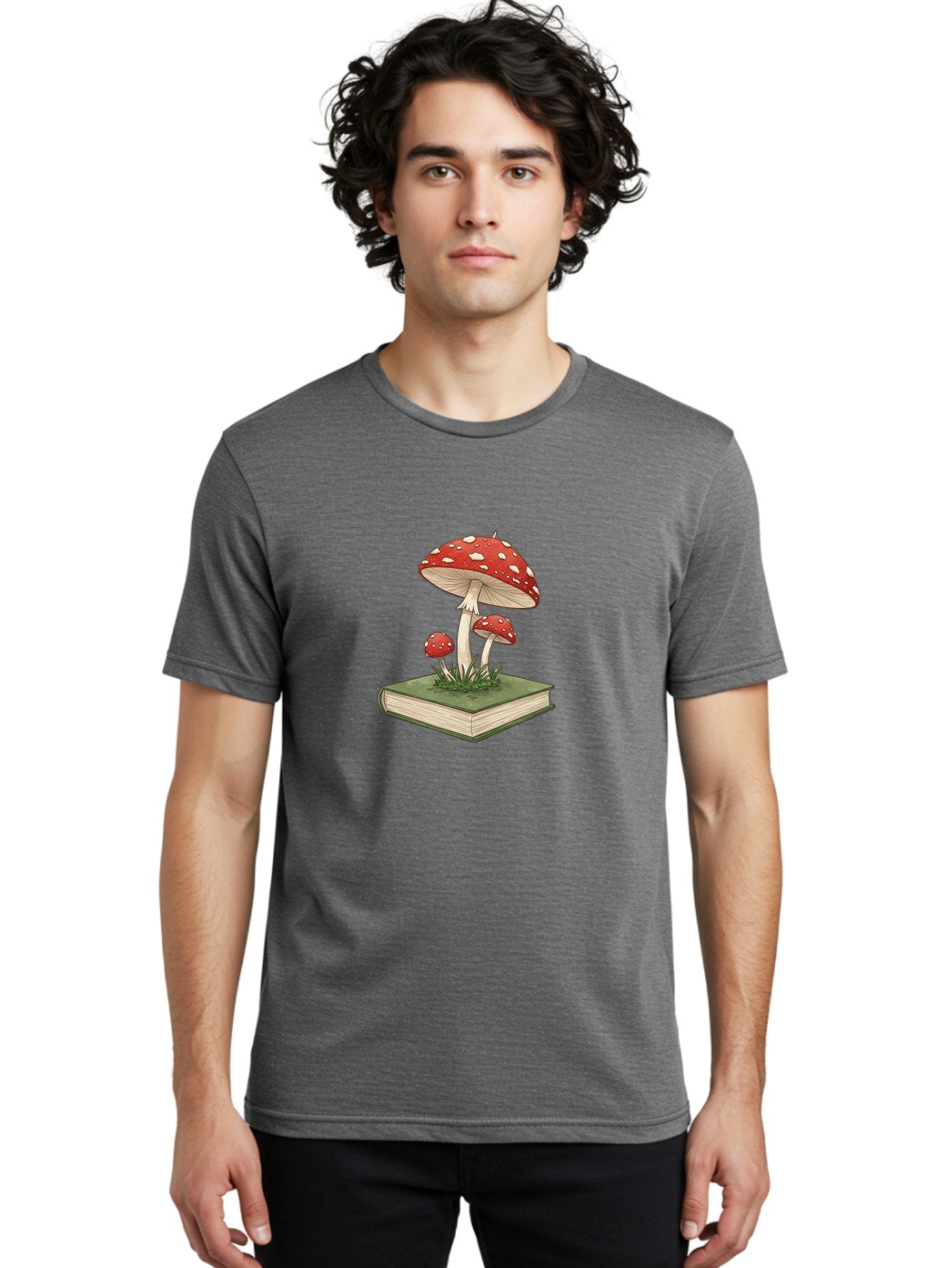 Mushrooms-On-Book-2 Men'S Graphic Tee, 100% Cotton, Comfortable Casual Summer Wear, Machine Washable, Vintage Camera, Old Camera, Antique Camera, Black Camera, Classic Photography, Photography Equipment, Nostalgic Device, Film Camera, Bag846 16