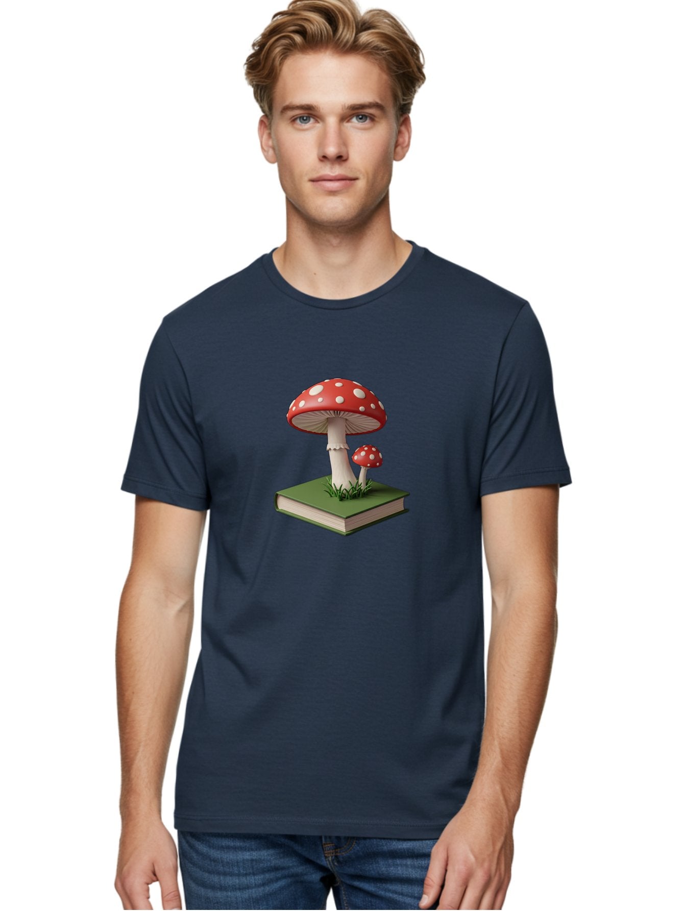 Mushrooms-On-Book-3 Men'S Graphic Tee, 100% Cotton, Comfortable Casual Summer Wear, Machine Washable, Vintage Camera, Old Camera, Antique Camera, Black Camera, Classic Photography, Photography Equipment, Nostalgic Device, Film Camera, Bag847 16
