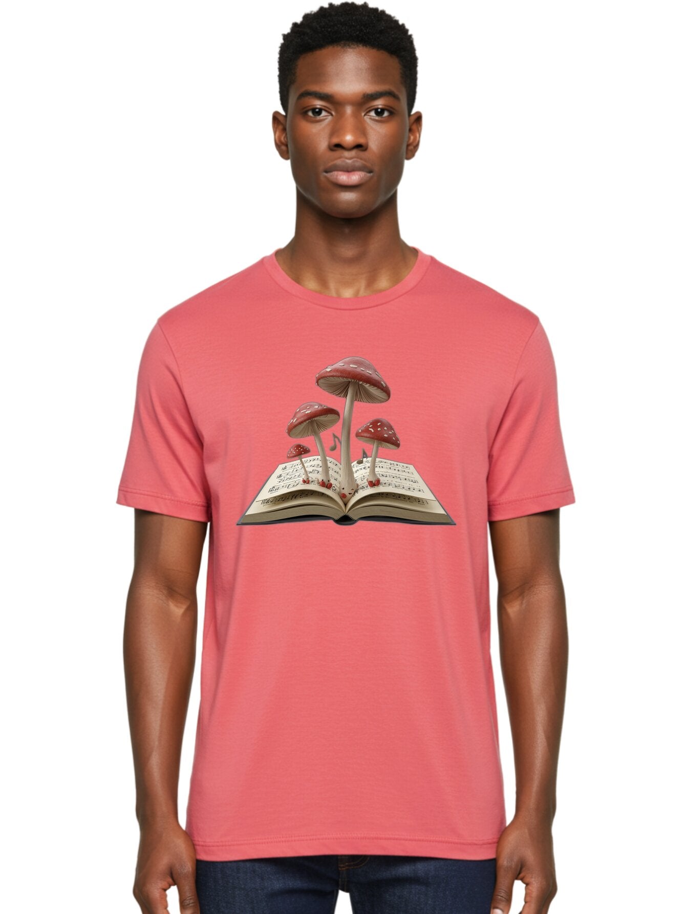 Mushrooms-Rising-From-Open-Book Men'S Graphic Tee, 100% Cotton, Comfortable Casual Summer Wear, Machine Washable, Vintage Camera, Old Camera, Antique Camera, Black Camera, Classic Photography, Photography Equipment, Nostalgic Device, Bag849 16