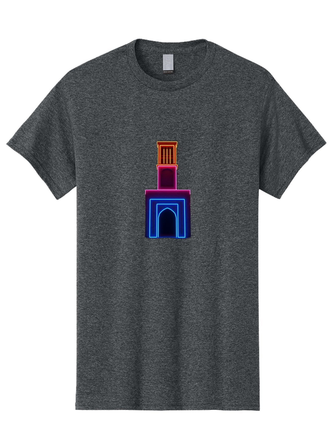 Neon-Tower-With-Archway Men'S Graphic Tee, 100% Cotton, Comfortable Casual Summer Wear, Machine Washable, Vintage Camera, Old Camera, Antique Camera, Black Camera, Classic Photography, Photography Equipment, Nostalgic Device, Film Camera, Bag856 5