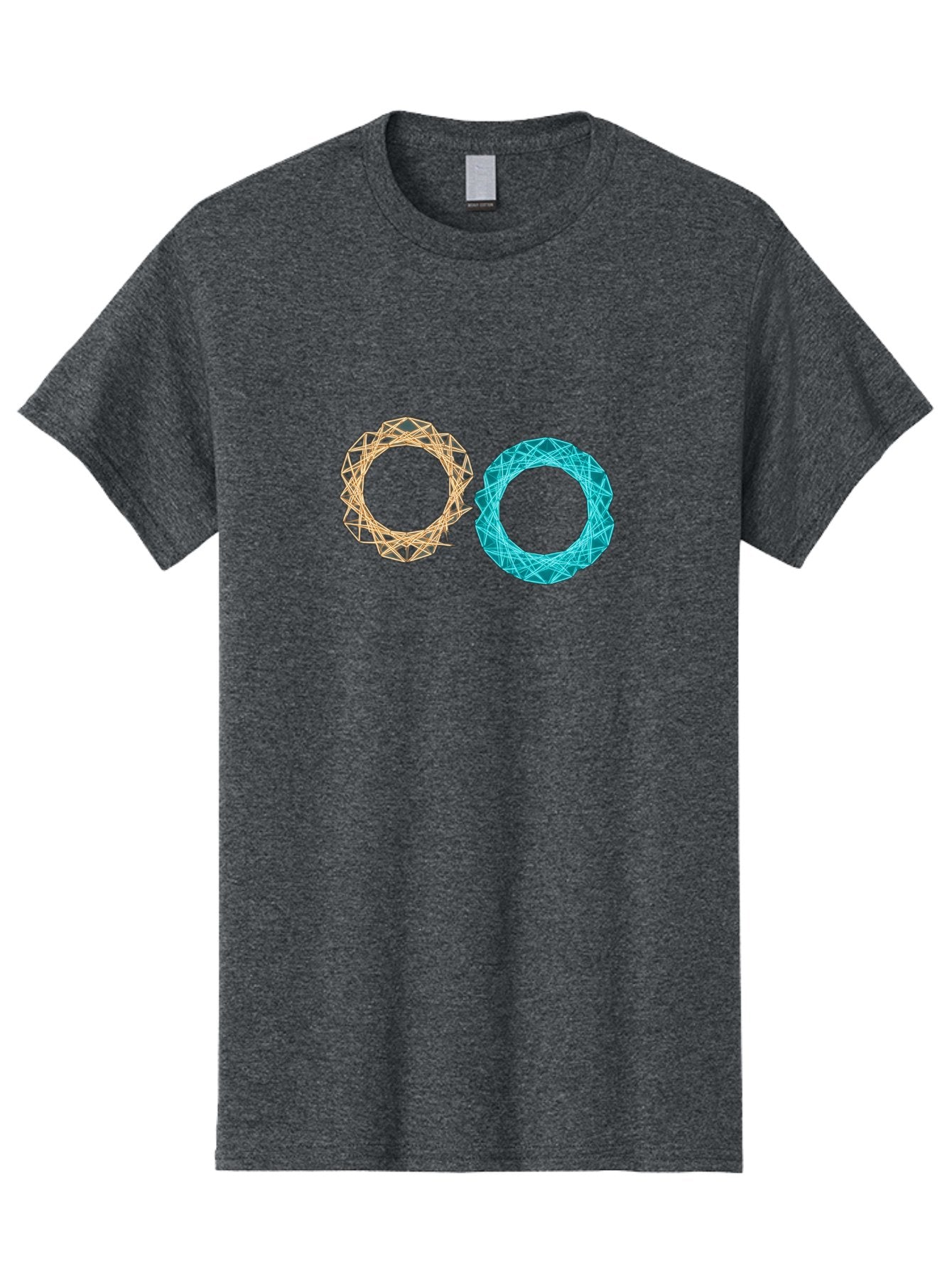 Orange-And-Blue-Wireframe-Circles Men'S Graphic Tee, 100% Cotton, Comfortable Casual Summer Wear, Machine Washable, Vintage Camera, Old Camera, Antique Camera, Black Camera, Classic Photography, Photography Equipment, Nostalgic Device, Bag881 11