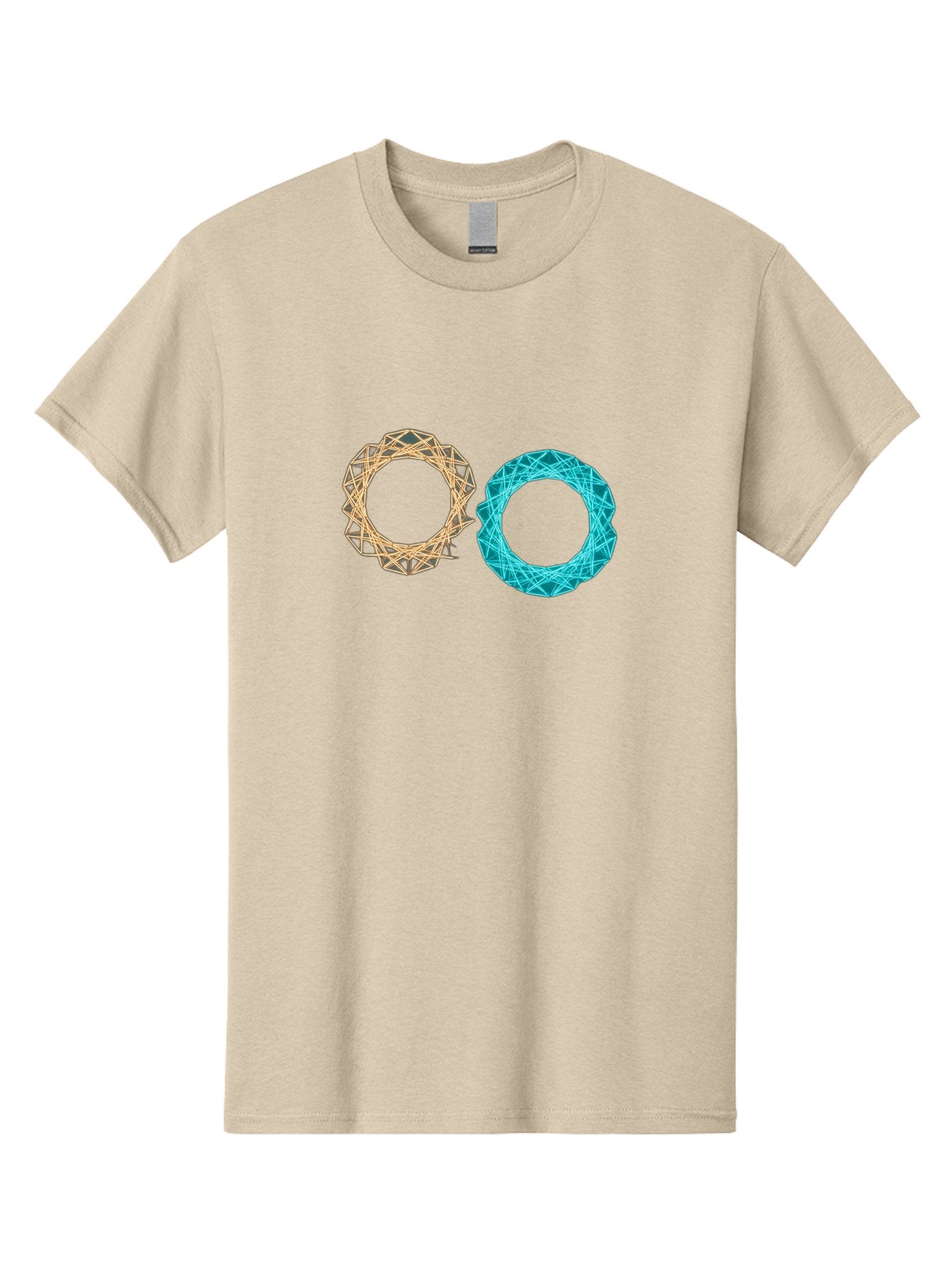 Orange-And-Blue-Wireframe-Circles Men'S Graphic Tee, 100% Cotton, Comfortable Casual Summer Wear, Machine Washable, Vintage Camera, Old Camera, Antique Camera, Black Camera, Classic Photography, Photography Equipment, Nostalgic Device, Bag881