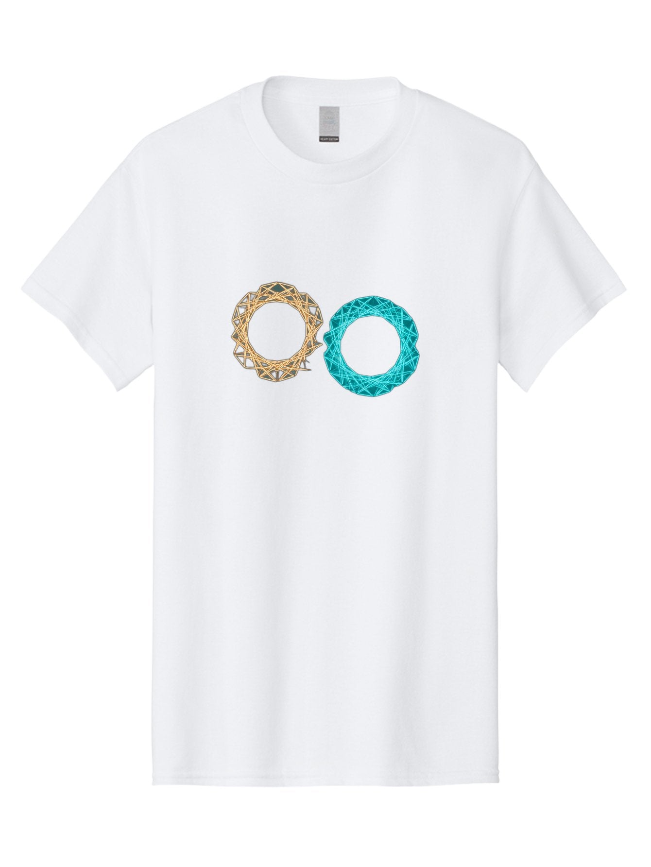 Orange-And-Blue-Wireframe-Circles Men'S Graphic Tee, 100% Cotton, Comfortable Casual Summer Wear, Machine Washable, Vintage Camera, Old Camera, Antique Camera, Black Camera, Classic Photography, Photography Equipment, Nostalgic Device, Bag881 7