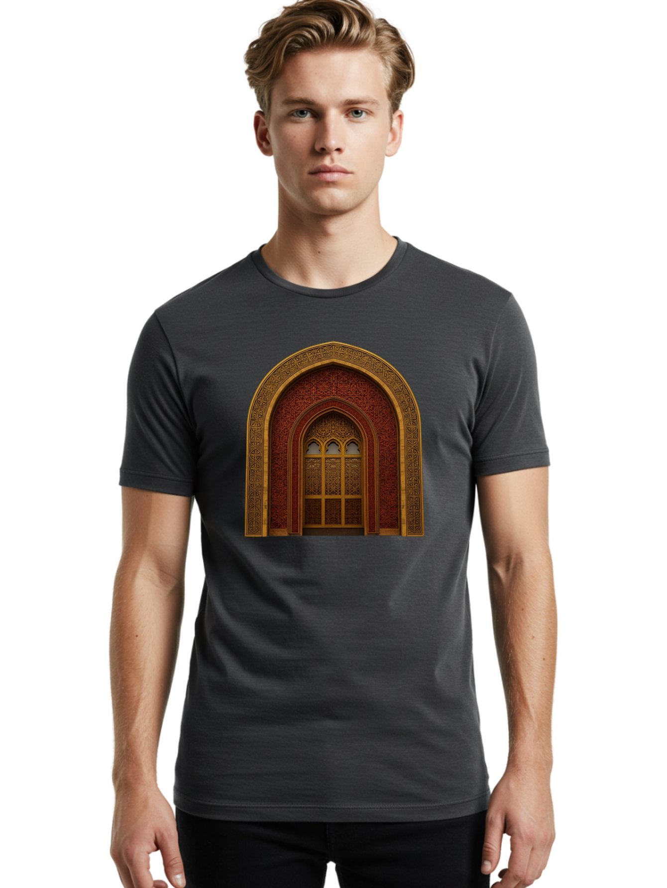 Ornate-Archway Men'S Graphic Tee, 100% Cotton, Comfortable Casual Summer Wear, Machine Washable, Vintage Camera, Old Camera, Antique Camera, Black Camera, Classic Photography, Photography Equipment, Nostalgic Device, Film Camera, Camera Art Bag894 29