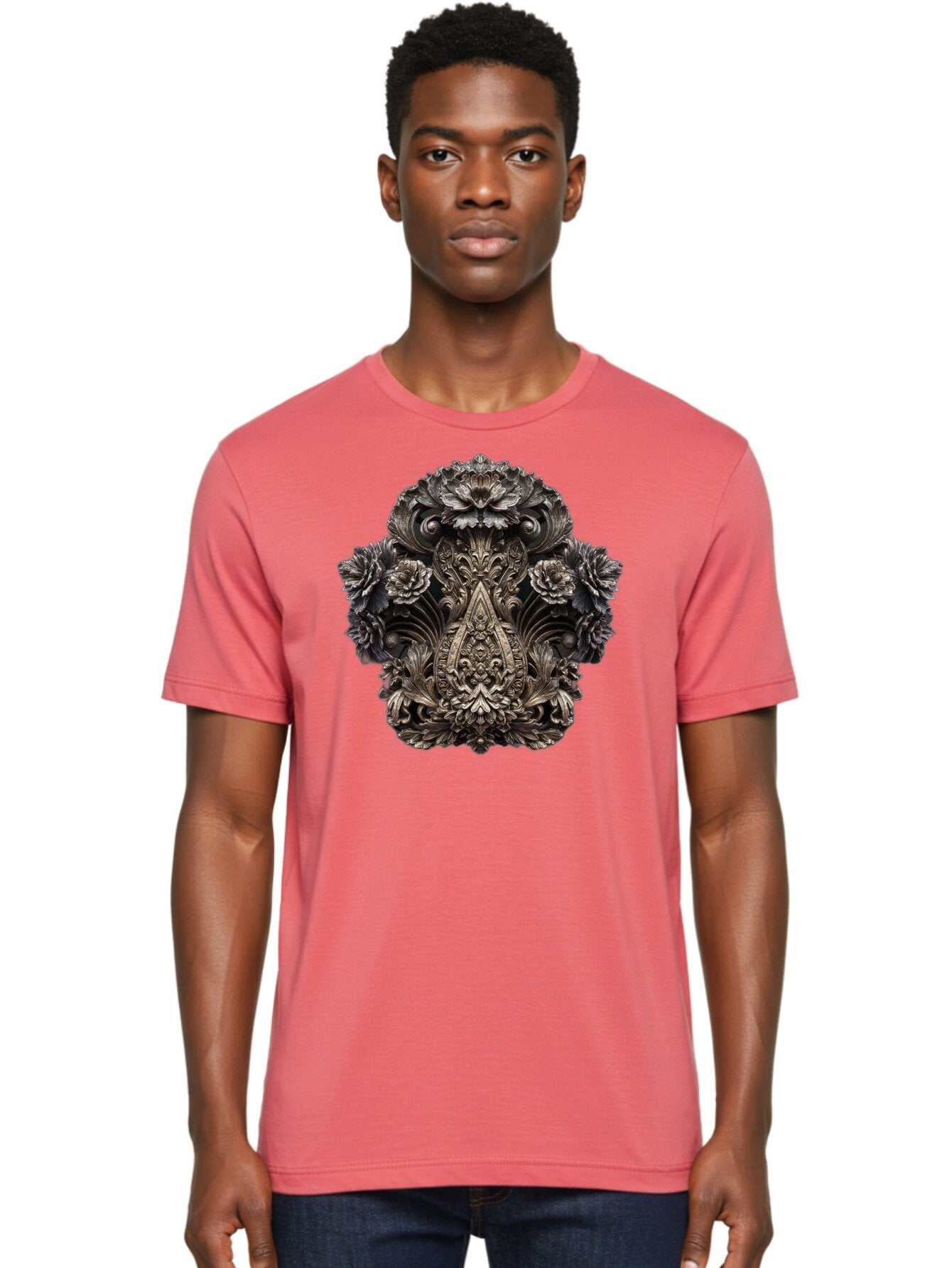 Ornate-Metal-Crest Men'S Graphic Tee, 100% Cotton, Comfortable Casual Summer Wear, Machine Washable, Vintage Camera, Old Camera, Antique Camera, Black Camera, Classic Photography, Photography Equipment, Nostalgic Device, Film Camera, Bag902 16