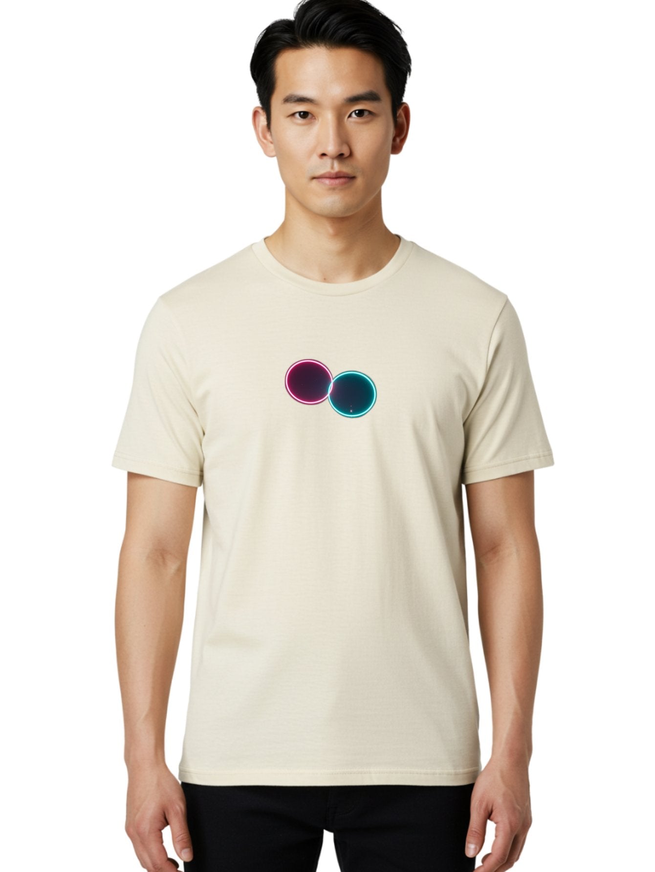 Overlapping-Circles-2 Men'S Graphic Tee, 100% Cotton, Comfortable Casual Summer Wear, Machine Washable, Vintage Camera, Old Camera, Antique Camera, Black Camera, Classic Photography, Photography Equipment, Nostalgic Device, Film Camera, Bag911 22