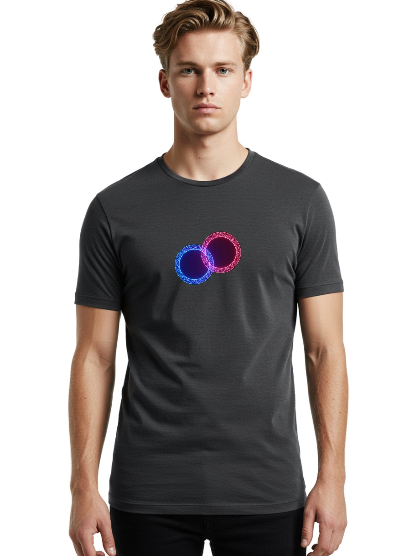 Overlapping-Circles-4 Men'S Graphic Tee, 100% Cotton, Comfortable Casual Summer Wear, Machine Washable, Vintage Camera, Old Camera, Antique Camera, Black Camera, Classic Photography, Photography Equipment, Nostalgic Device, Film Camera, Bag913 23