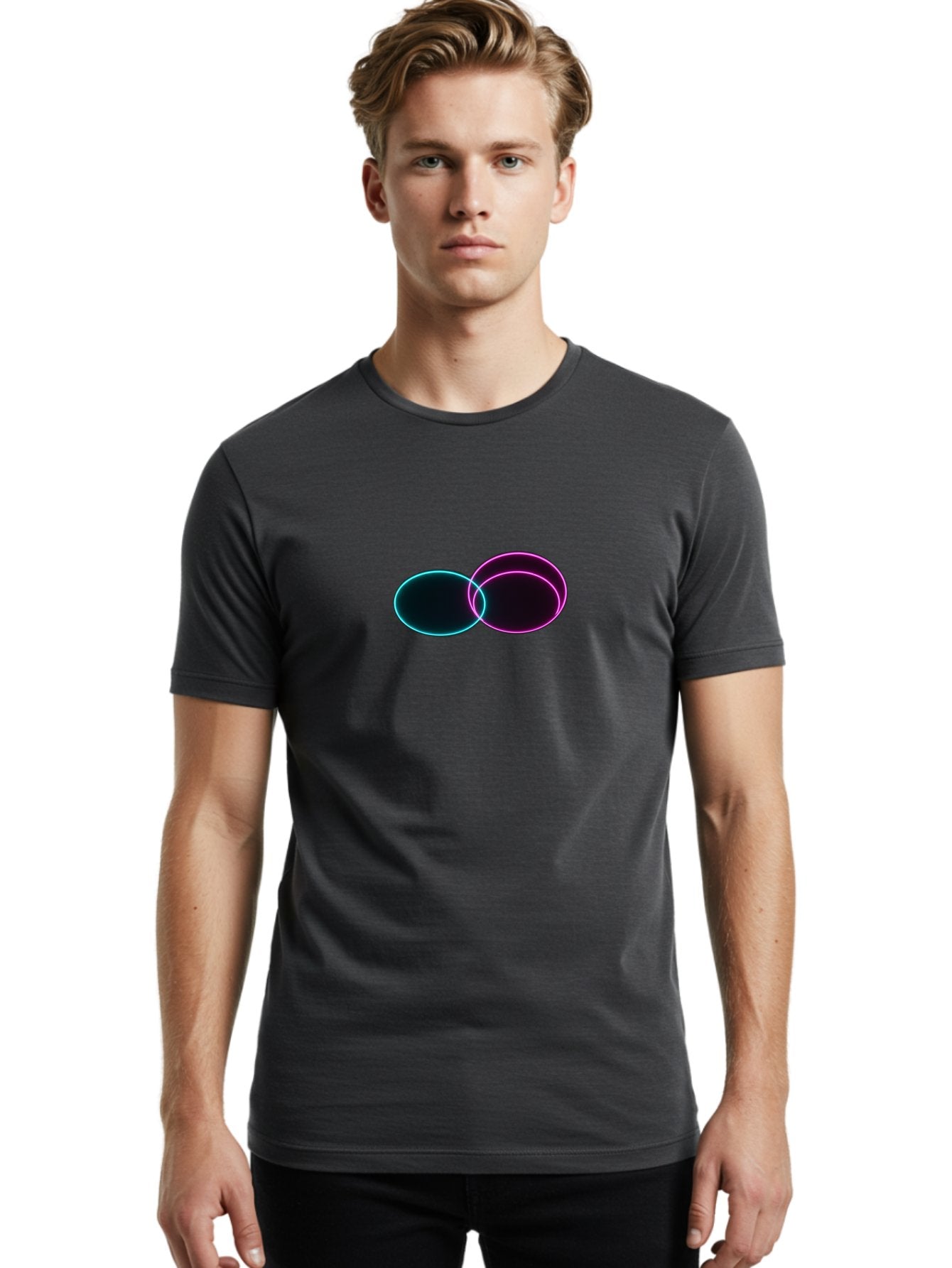 Overlapping-Circles Men'S Graphic Tee, 100% Cotton, Comfortable Casual Summer Wear, Machine Washable, Vintage Camera, Old Camera, Antique Camera, Black Camera, Classic Photography, Photography Equipment, Nostalgic Device, Film Camera, Bag915 23