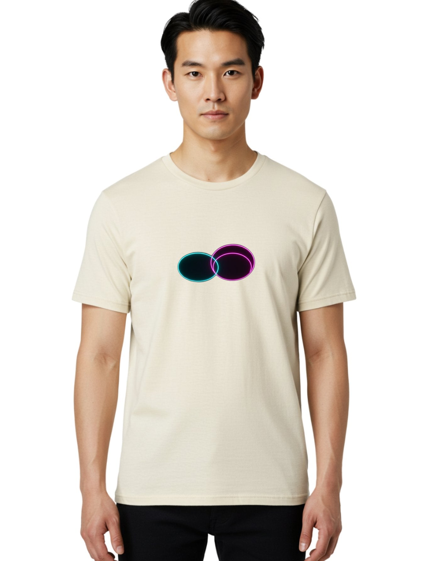 Overlapping-Circles Men'S Graphic Tee, 100% Cotton, Comfortable Casual Summer Wear, Machine Washable, Vintage Camera, Old Camera, Antique Camera, Black Camera, Classic Photography, Photography Equipment, Nostalgic Device, Film Camera, Bag915 28