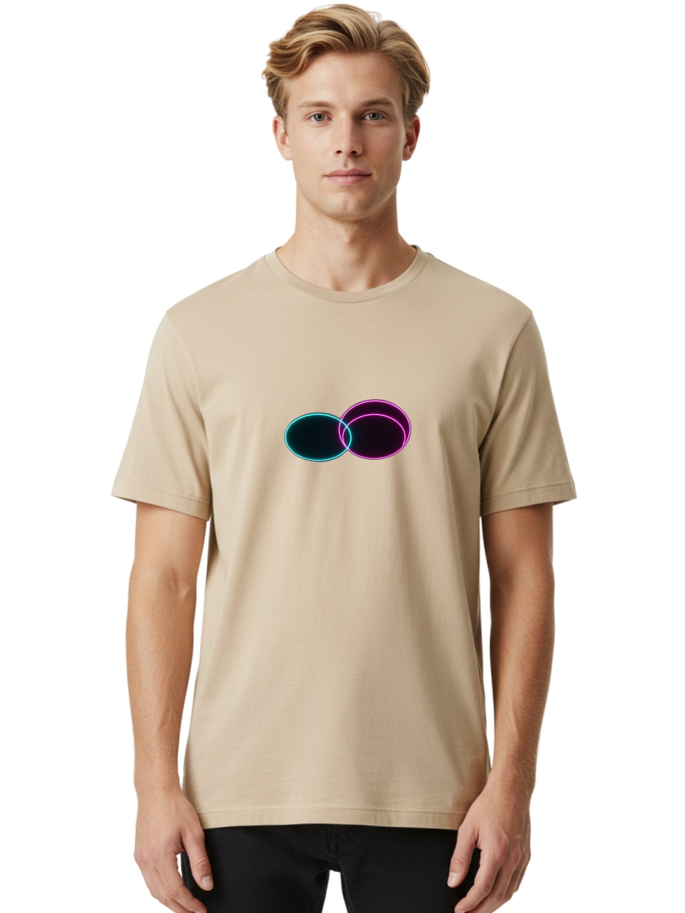 Overlapping-Circles Men'S Graphic Tee, 100% Cotton, Comfortable Casual Summer Wear, Machine Washable, Vintage Camera, Old Camera, Antique Camera, Black Camera, Classic Photography, Photography Equipment, Nostalgic Device, Film Camera, Bag915 24