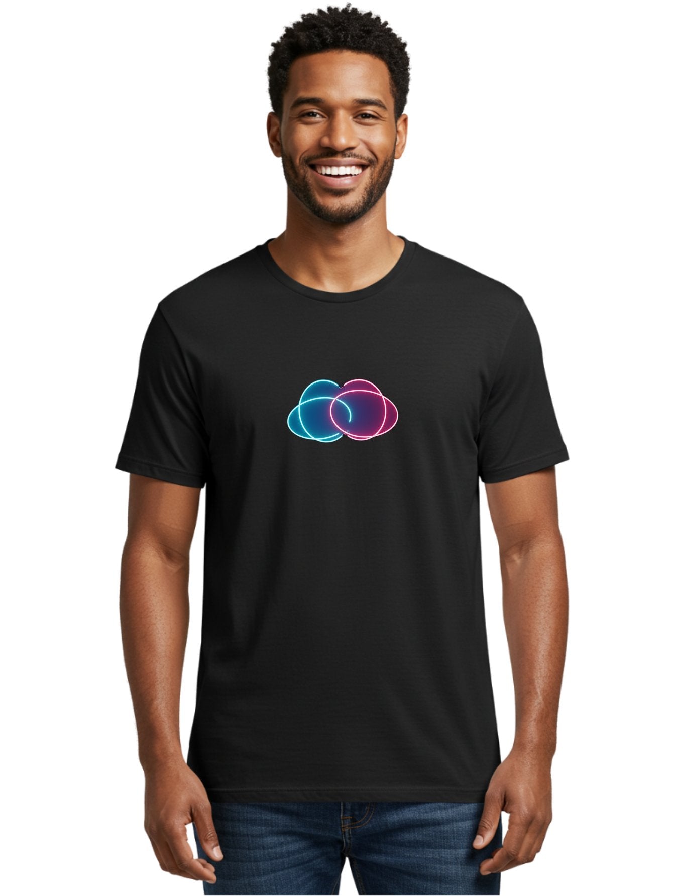 Overlapping-Neon-Circles Men'S Graphic Tee, 100% Cotton, Comfortable Casual Summer Wear, Machine Washable, Vintage Camera, Old Camera, Antique Camera, Black Camera, Classic Photography, Photography Equipment, Nostalgic Device, Film Camera, Bag917 28