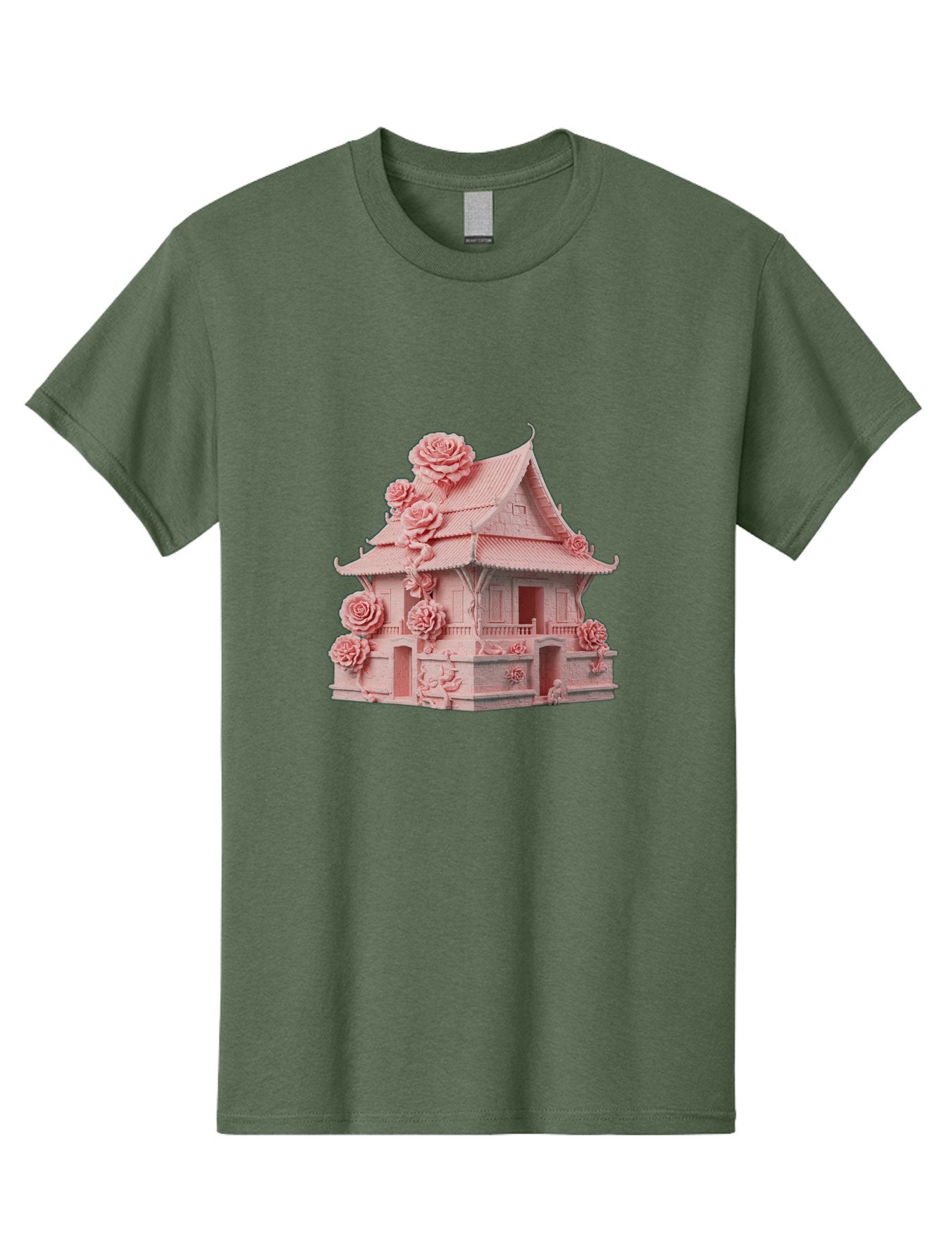 Pagoda-House-With-Roses Men'S Graphic Tee, 100% Cotton, Comfortable Casual Summer Wear, Machine Washable, Vintage Camera, Old Camera, Antique Camera, Black Camera, Classic Photography, Photography Equipment, Nostalgic Device, Film Camera, Bag921 8