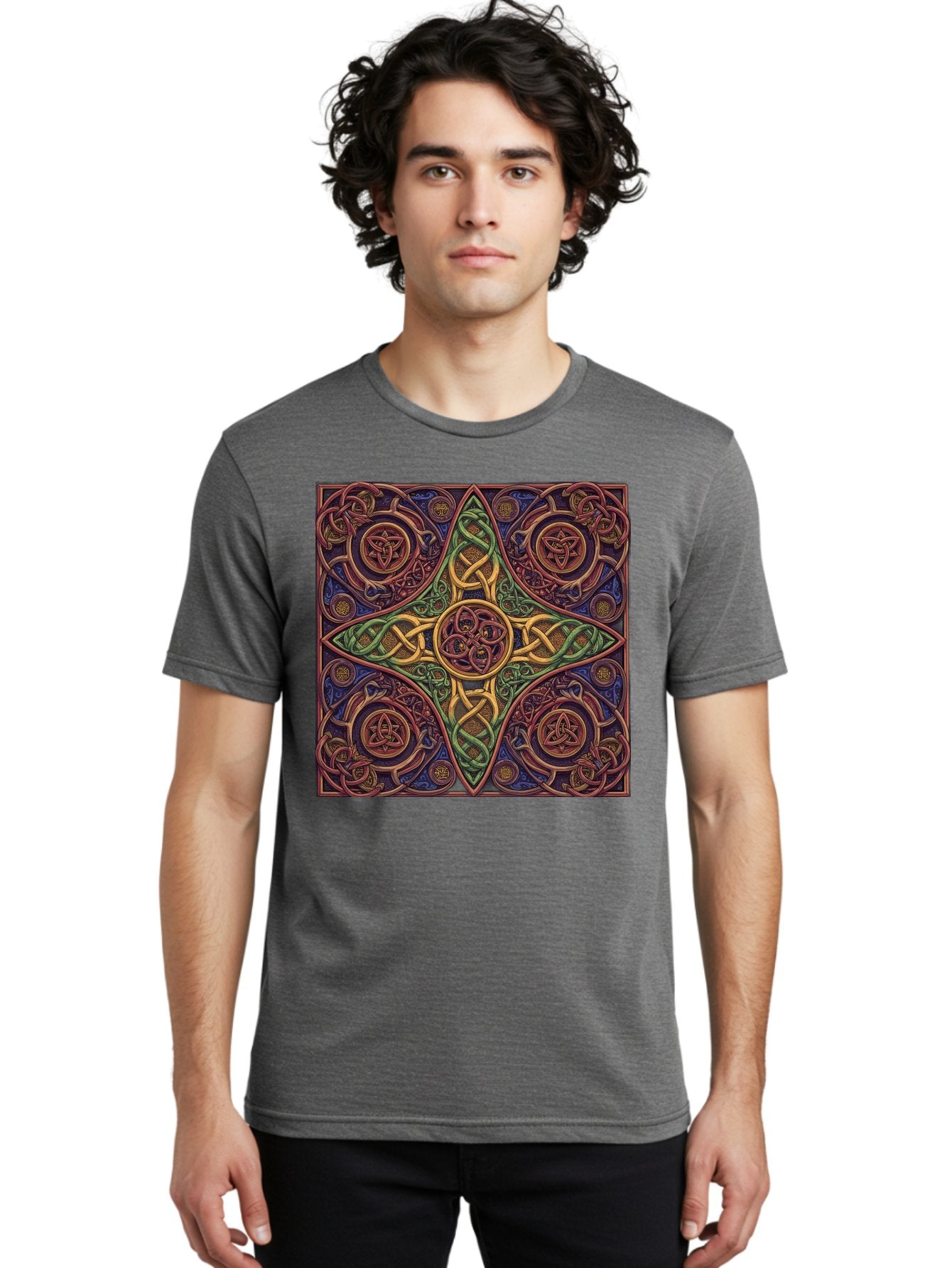 Pentagram-Celtic-Knot-Pattern Men'S Graphic Tee, 100% Cotton, Comfortable Casual Summer Wear, Machine Washable, Vintage Camera, Old Camera, Antique Camera, Black Camera, Classic Photography, Photography Equipment, Nostalgic Device, Bag943 18