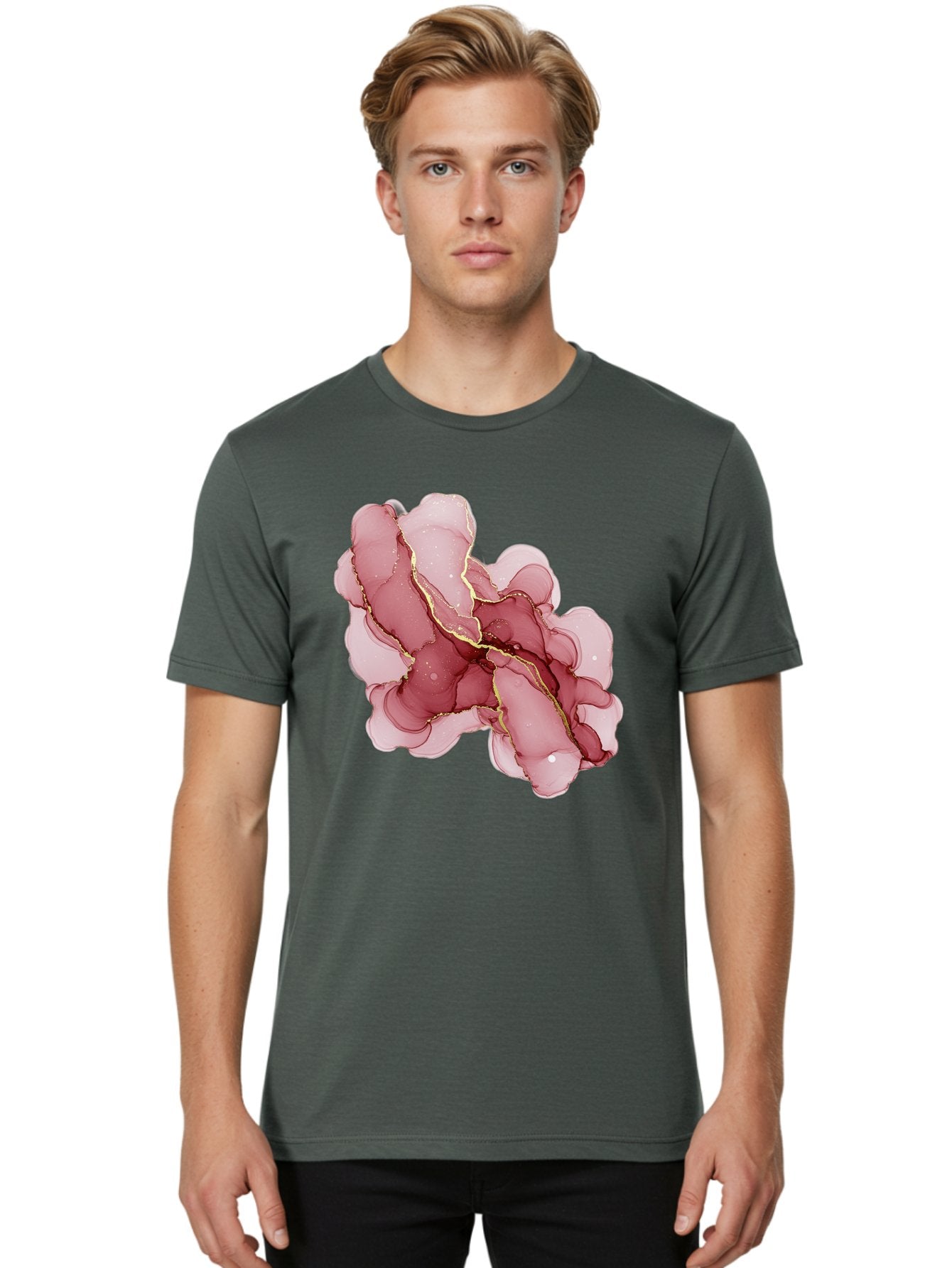 Pink-Abstract-Art Men'S Graphic Tee, 100% Cotton, Comfortable Casual Summer Wear, Machine Washable, Vintage Camera, Old Camera, Antique Camera, Black Camera, Classic Photography, Photography Equipment, Nostalgic Device, Film Camera, Camera Art Bag950 29