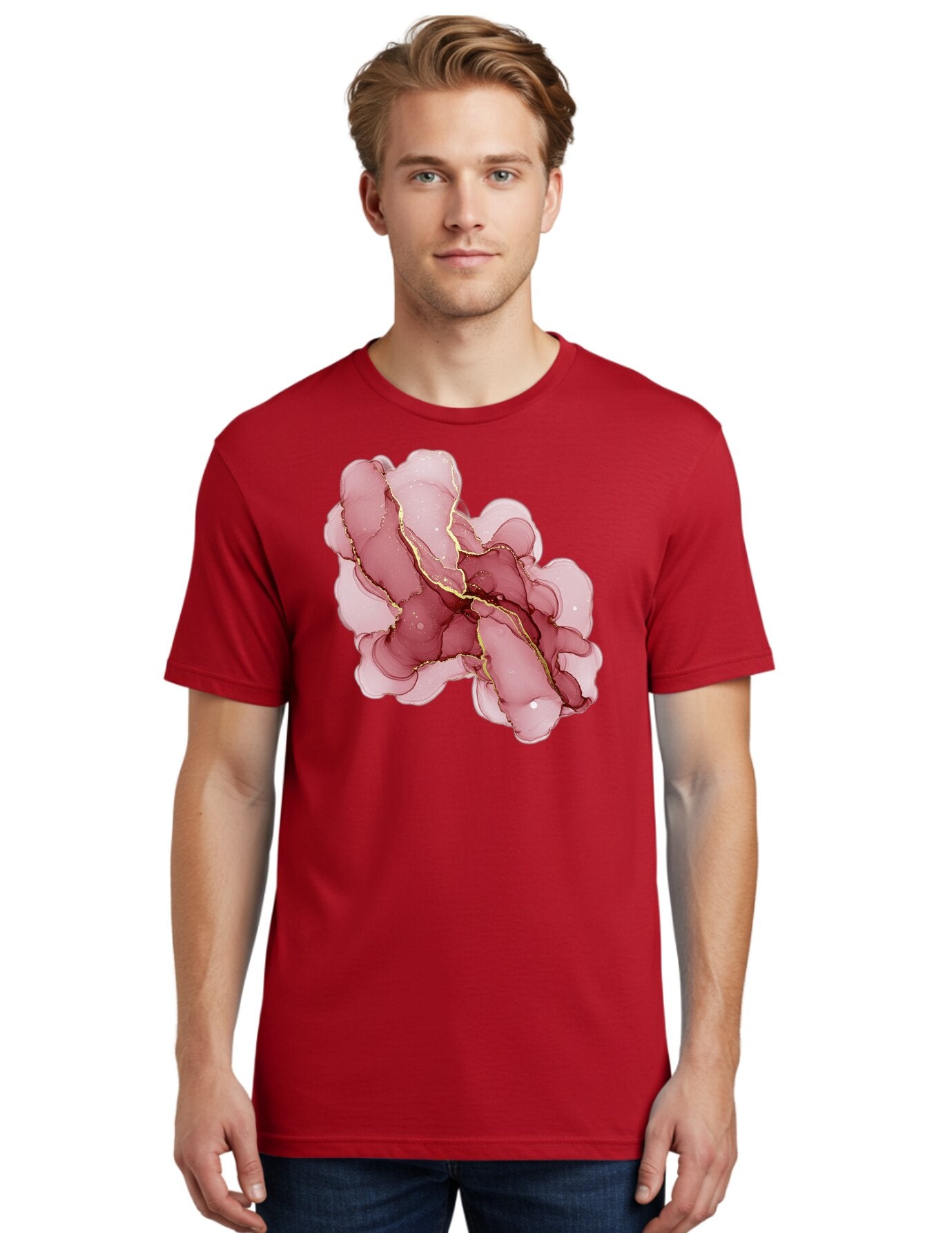 Pink-Abstract-Art Men'S Graphic Tee, 100% Cotton, Comfortable Casual Summer Wear, Machine Washable, Vintage Camera, Old Camera, Antique Camera, Black Camera, Classic Photography, Photography Equipment, Nostalgic Device, Film Camera, Camera Art Bag950 25