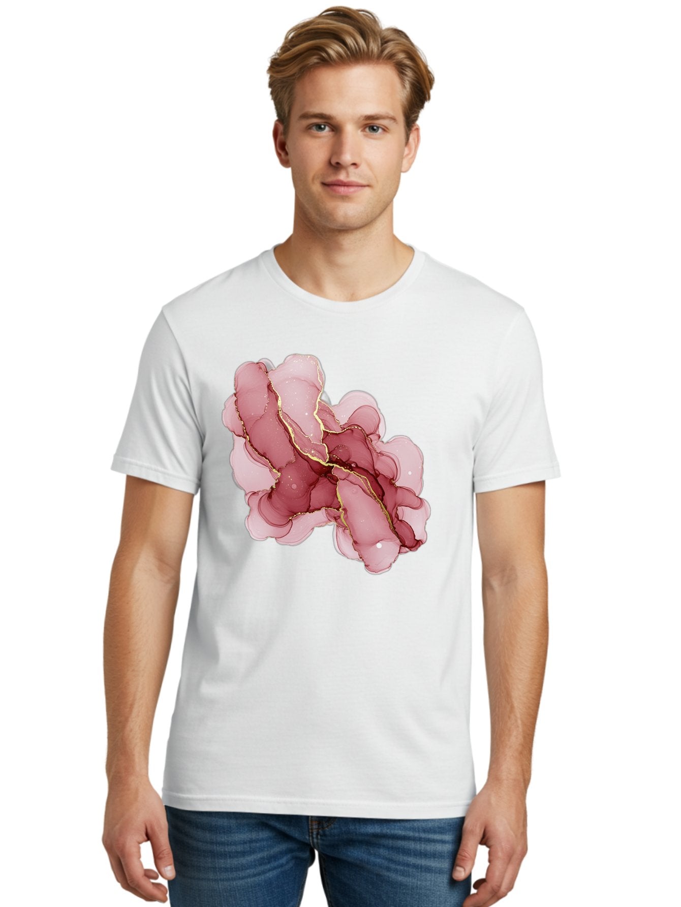 Pink-Abstract-Art Men'S Graphic Tee, 100% Cotton, Comfortable Casual Summer Wear, Machine Washable, Vintage Camera, Old Camera, Antique Camera, Black Camera, Classic Photography, Photography Equipment, Nostalgic Device, Film Camera, Camera Art Bag950 30