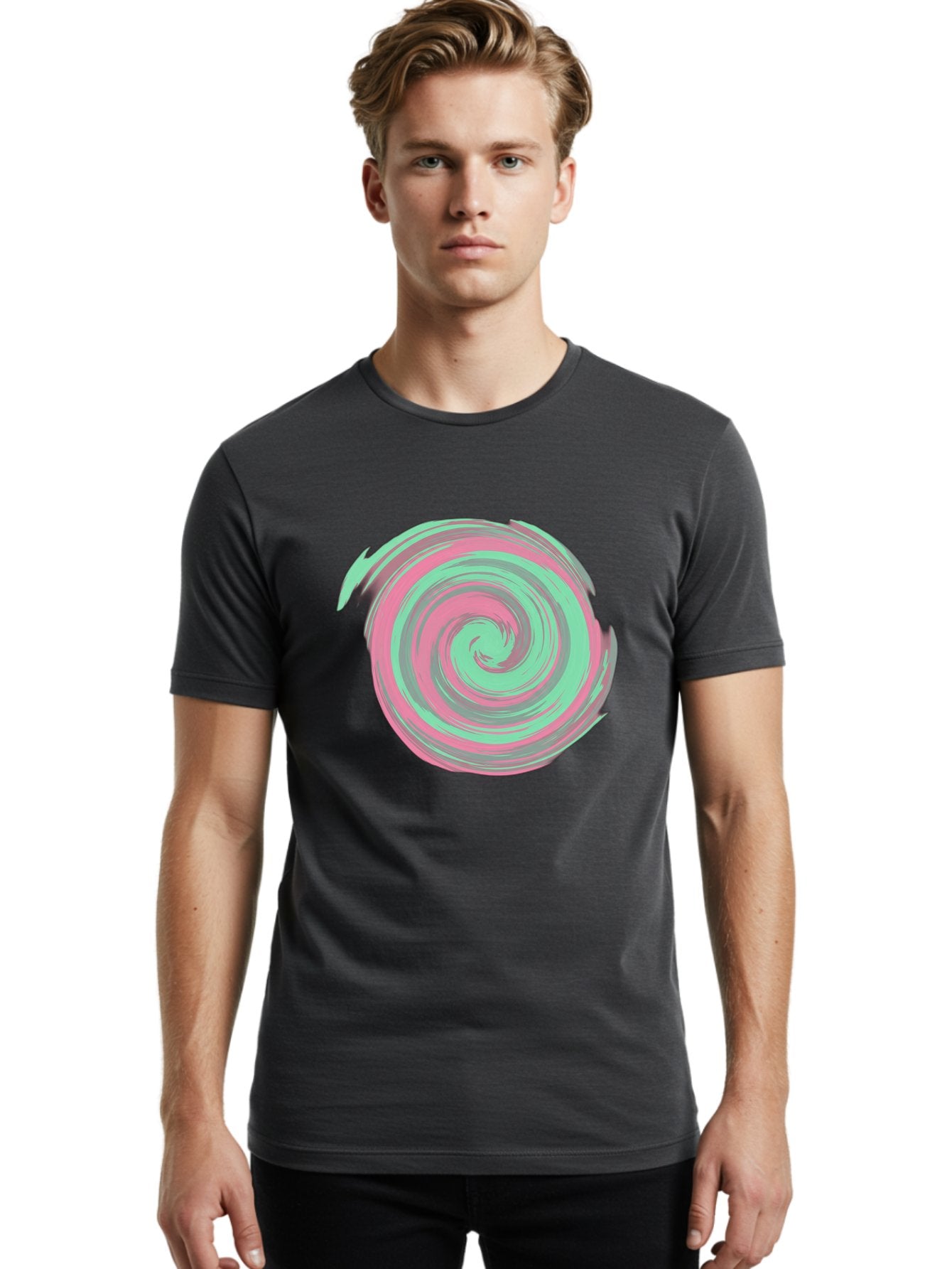 Pink-And-Grey-Spiral Men'S Graphic Tee, 100% Cotton, Comfortable Casual Summer Wear, Machine Washable, Vintage Camera, Old Camera, Antique Camera, Black Camera, Classic Photography, Photography Equipment, Nostalgic Device, Film Camera, Bag951 17