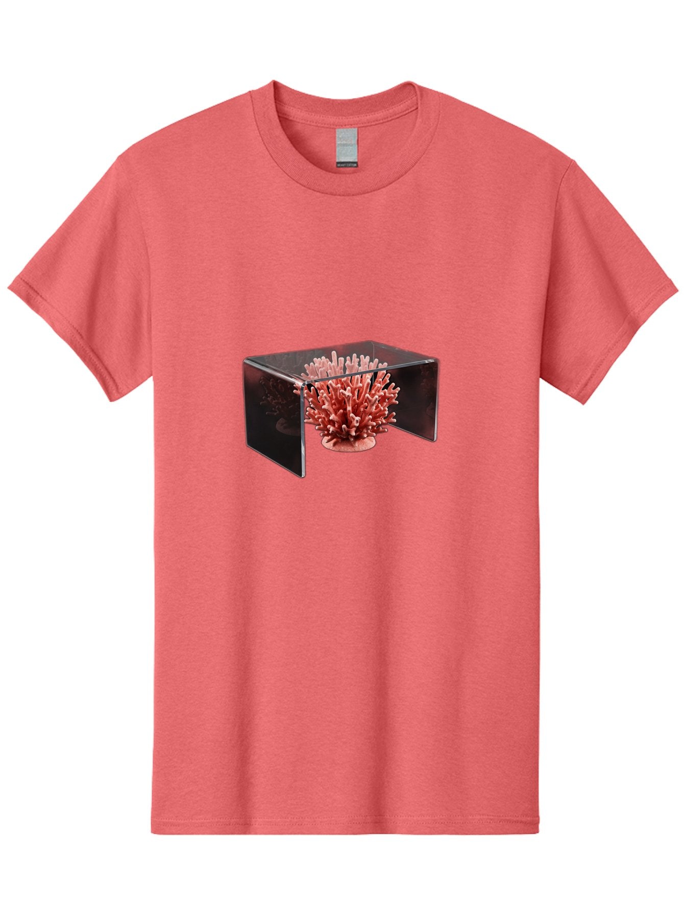 Pink-Coral-In-Cube Men'S Graphic Tee, 100% Cotton, Comfortable Casual Summer Wear, Machine Washable, Vintage Camera, Old Camera, Antique Camera, Black Camera, Classic Photography, Photography Equipment, Nostalgic Device, Film Camera, Bag952 5