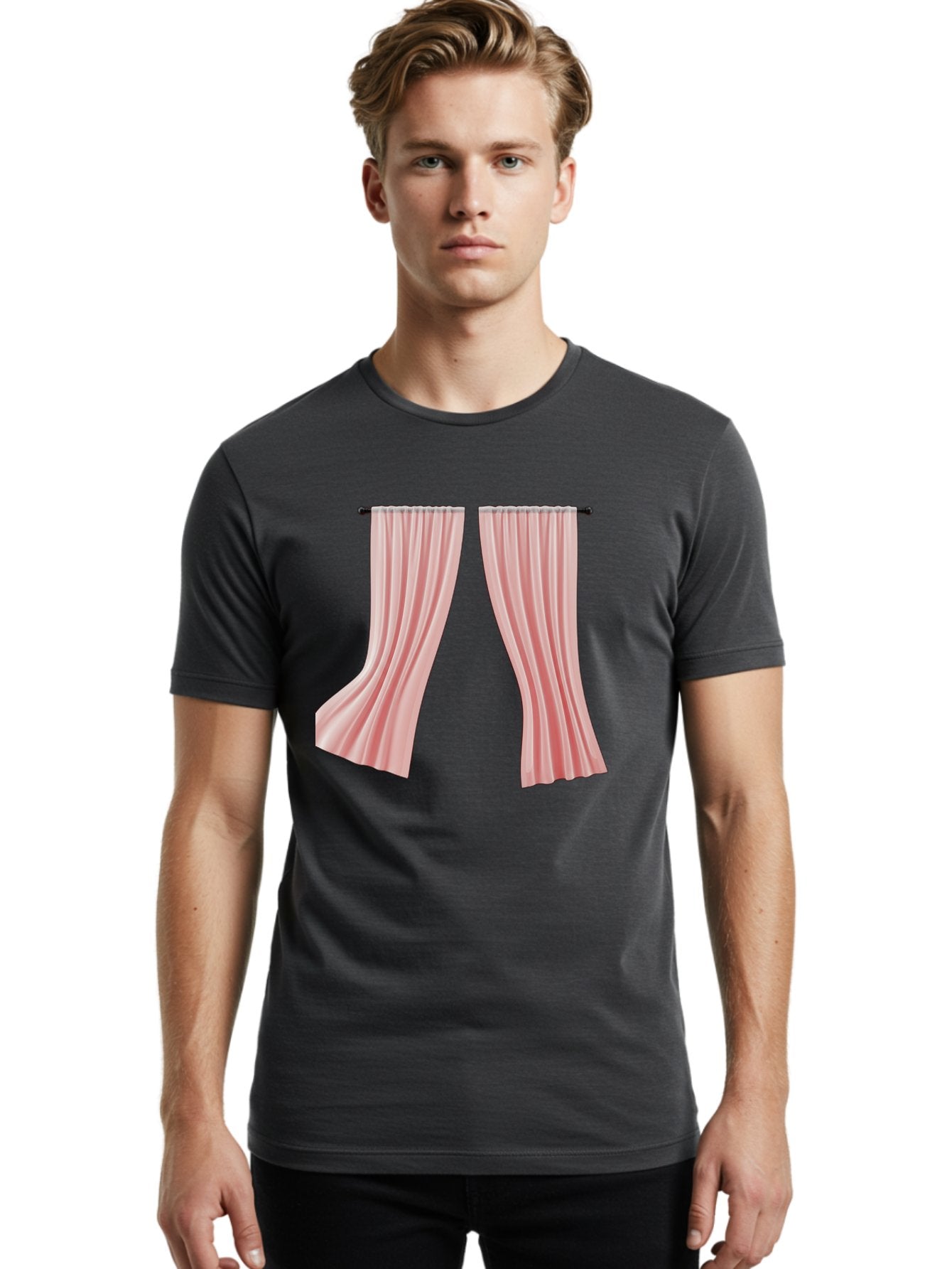 Pink-Curtains Men'S Graphic Tee, 100% Cotton, Comfortable Casual Summer Wear, Machine Washable, Vintage Camera, Old Camera, Antique Camera, Black Camera, Classic Photography, Photography Equipment, Nostalgic Device, Film Camera, Camera Art Bag953 20