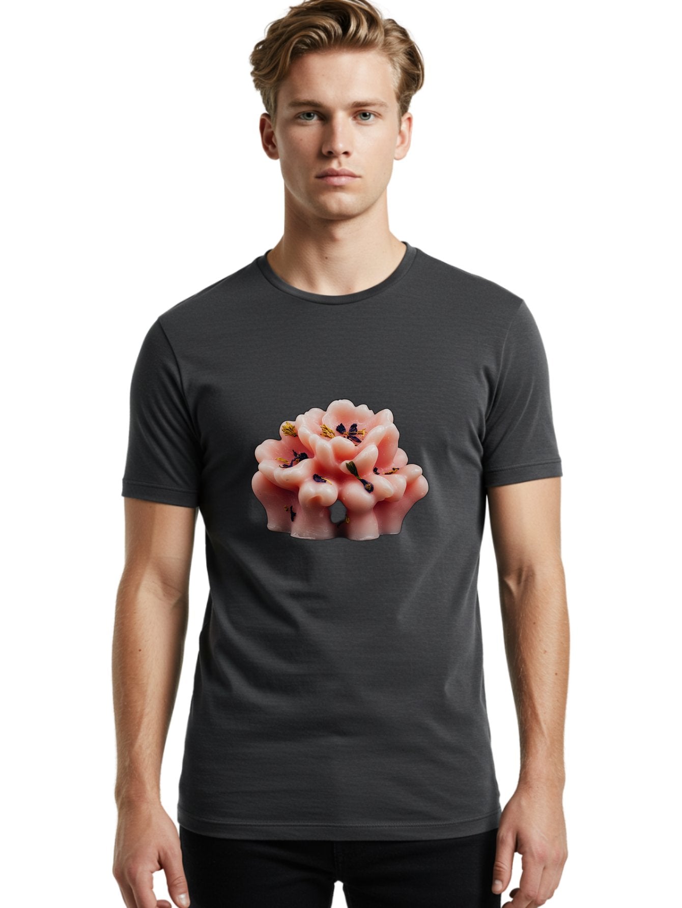 Pink-Flower-Shaped-Candle Men'S Graphic Tee, 100% Cotton, Comfortable Casual Summer Wear, Machine Washable, Vintage Camera, Old Camera, Antique Camera, Black Camera, Classic Photography, Photography Equipment, Nostalgic Device, Film Camera, Bag956 16