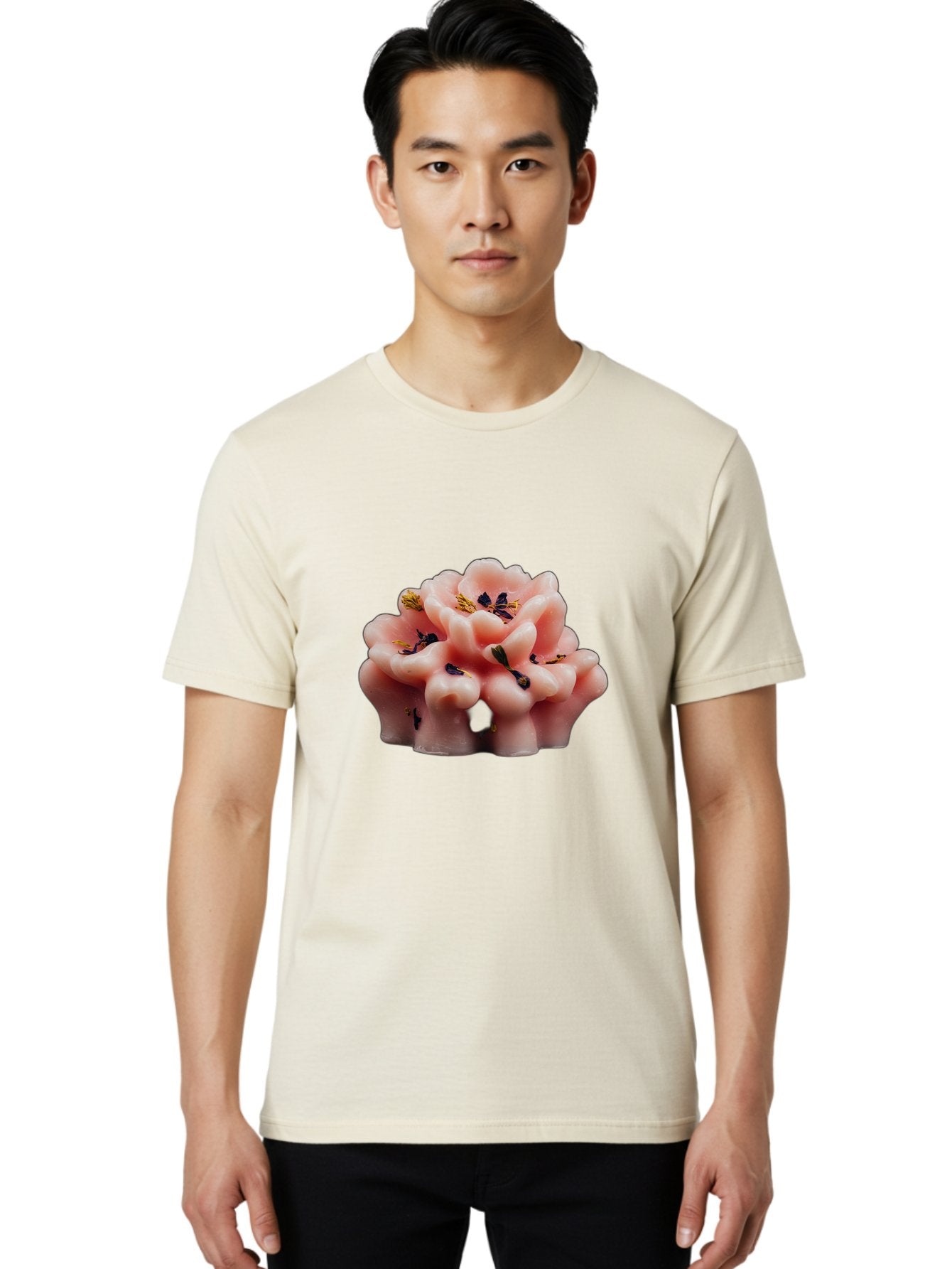Pink-Flower-Shaped-Candle Men'S Graphic Tee, 100% Cotton, Comfortable Casual Summer Wear, Machine Washable, Vintage Camera, Old Camera, Antique Camera, Black Camera, Classic Photography, Photography Equipment, Nostalgic Device, Film Camera, Bag956 17