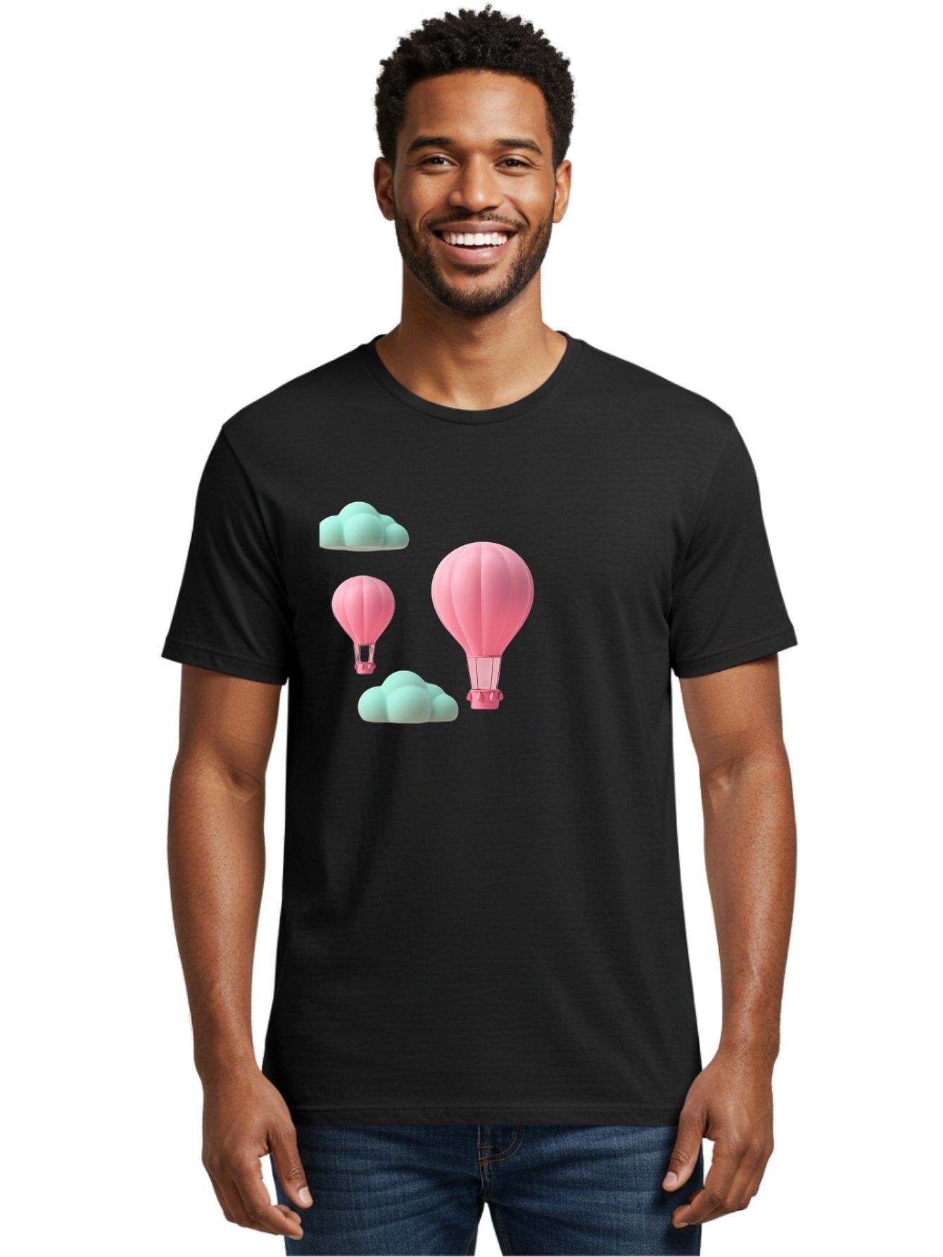 Pink-Hot-Air-Balloons Men'S Graphic Tee, 100% Cotton, Comfortable Casual Summer Wear, Machine Washable, Vintage Camera, Old Camera, Antique Camera, Black Camera, Classic Photography, Photography Equipment, Nostalgic Device, Film Camera, Bag958 21
