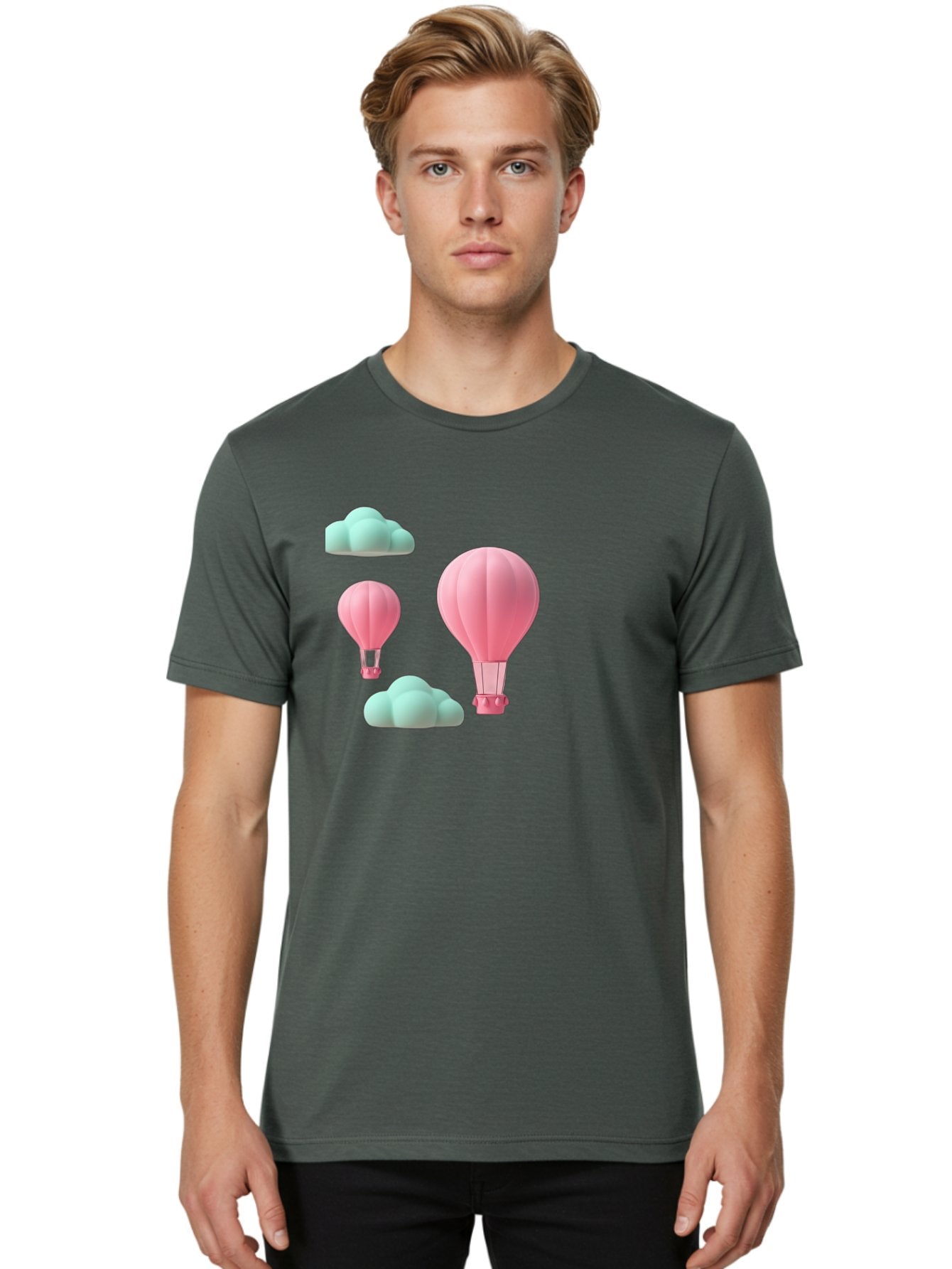 Pink-Hot-Air-Balloons Men'S Graphic Tee, 100% Cotton, Comfortable Casual Summer Wear, Machine Washable, Vintage Camera, Old Camera, Antique Camera, Black Camera, Classic Photography, Photography Equipment, Nostalgic Device, Film Camera, Bag958 16