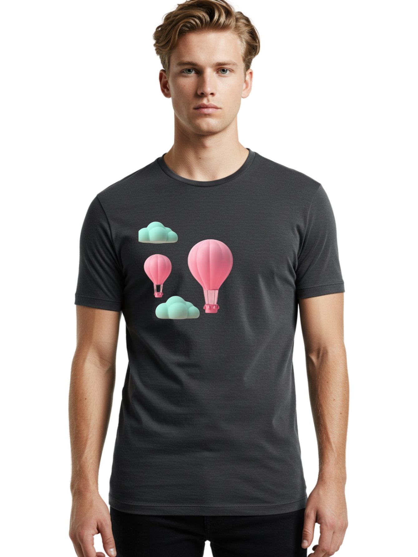 Pink-Hot-Air-Balloons Men'S Graphic Tee, 100% Cotton, Comfortable Casual Summer Wear, Machine Washable, Vintage Camera, Old Camera, Antique Camera, Black Camera, Classic Photography, Photography Equipment, Nostalgic Device, Film Camera, Bag958 25