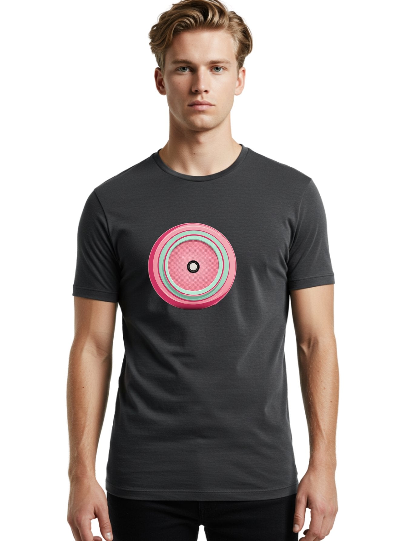 Pink-Speaker Men'S Graphic Tee, 100% Cotton, Comfortable Casual Summer Wear, Machine Washable, Vintage Camera, Old Camera, Antique Camera, Black Camera, Classic Photography, Photography Equipment, Nostalgic Device, Film Camera, Camera Art Bag969 27