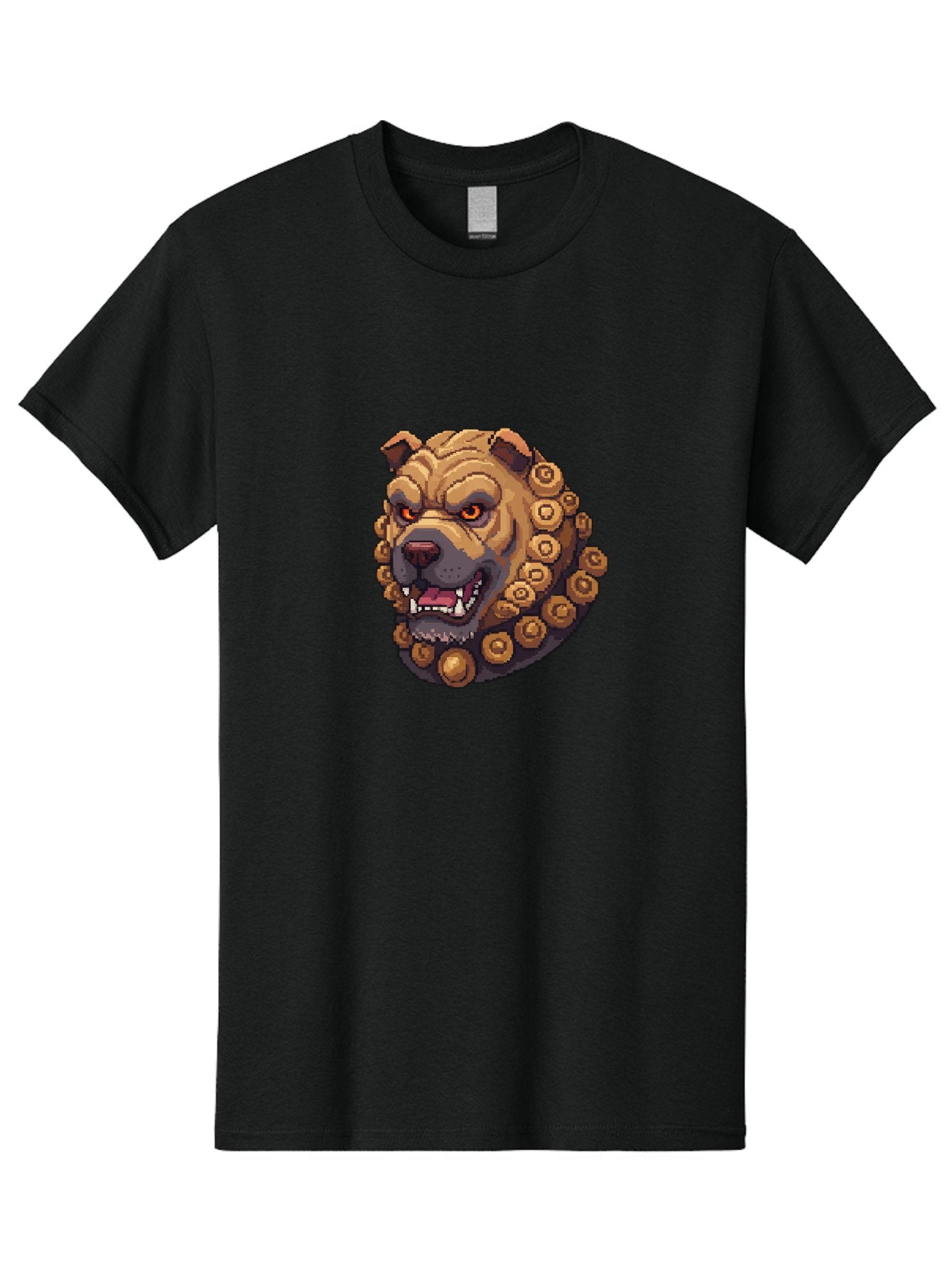 Pixelated-Dog-Head-With-Spiked-Collar Men'S Graphic Tee, 100% Cotton, Comfortable Casual Summer Wear, Machine Washable, Vintage Camera, Old Camera, Antique Camera, Black Camera, Classic Photography, Photography Equipment, Nostalgic Device, Bag976 10
