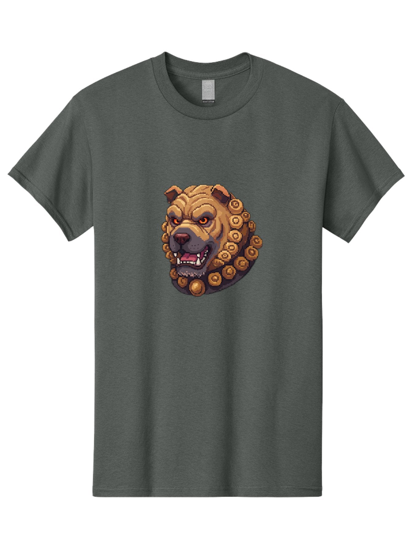 Pixelated-Dog-Head-With-Spiked-Collar Men'S Graphic Tee, 100% Cotton, Comfortable Casual Summer Wear, Machine Washable, Vintage Camera, Old Camera, Antique Camera, Black Camera, Classic Photography, Photography Equipment, Nostalgic Device, Bag976 7