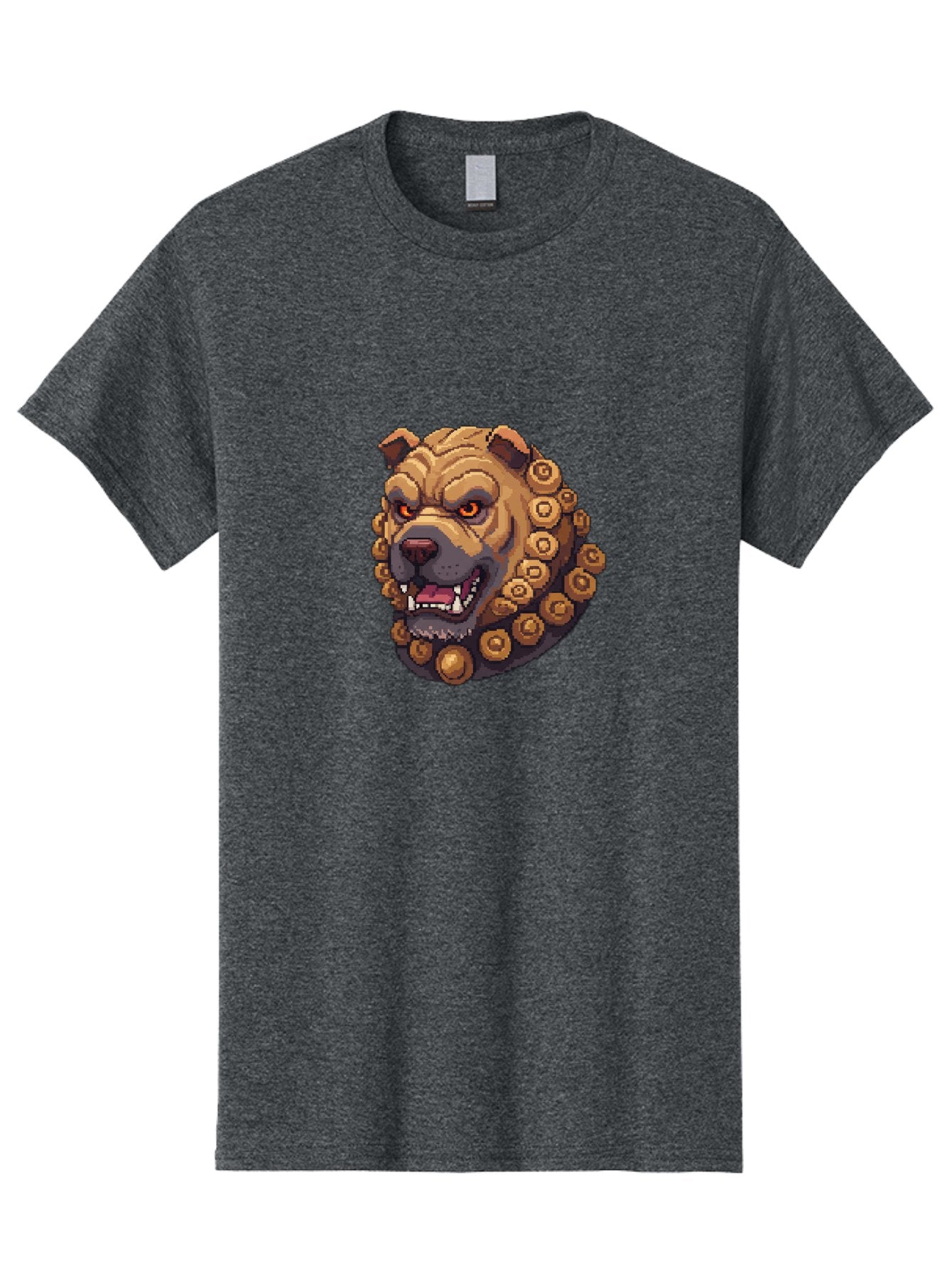 Pixelated-Dog-Head-With-Spiked-Collar Men'S Graphic Tee, 100% Cotton, Comfortable Casual Summer Wear, Machine Washable, Vintage Camera, Old Camera, Antique Camera, Black Camera, Classic Photography, Photography Equipment, Nostalgic Device, Bag976 8