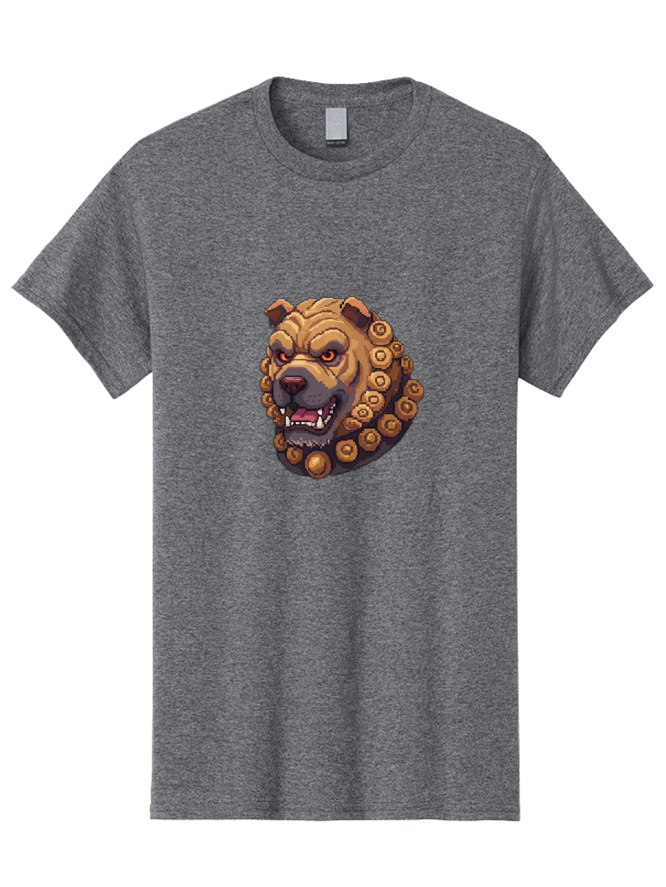 Pixelated-Dog-Head-With-Spiked-Collar Men'S Graphic Tee, 100% Cotton, Comfortable Casual Summer Wear, Machine Washable, Vintage Camera, Old Camera, Antique Camera, Black Camera, Classic Photography, Photography Equipment, Nostalgic Device, Bag976