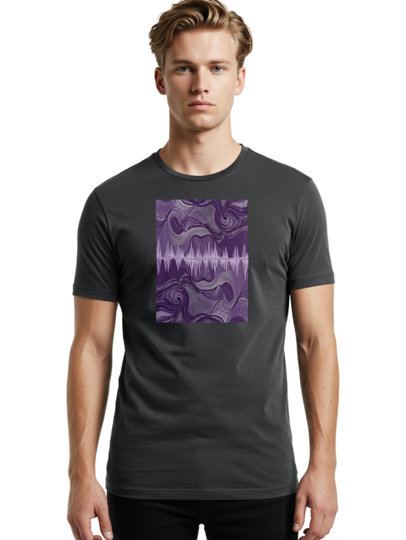 Purple-Sound-Wave Men'S Graphic Tee, 100% Cotton, Comfortable Casual Summer Wear, Machine Washable, Vintage Camera, Old Camera, Antique Camera, Black Camera, Classic Photography, Photography Equipment, Nostalgic Device, Film Camera, Camera Art Bag996 22