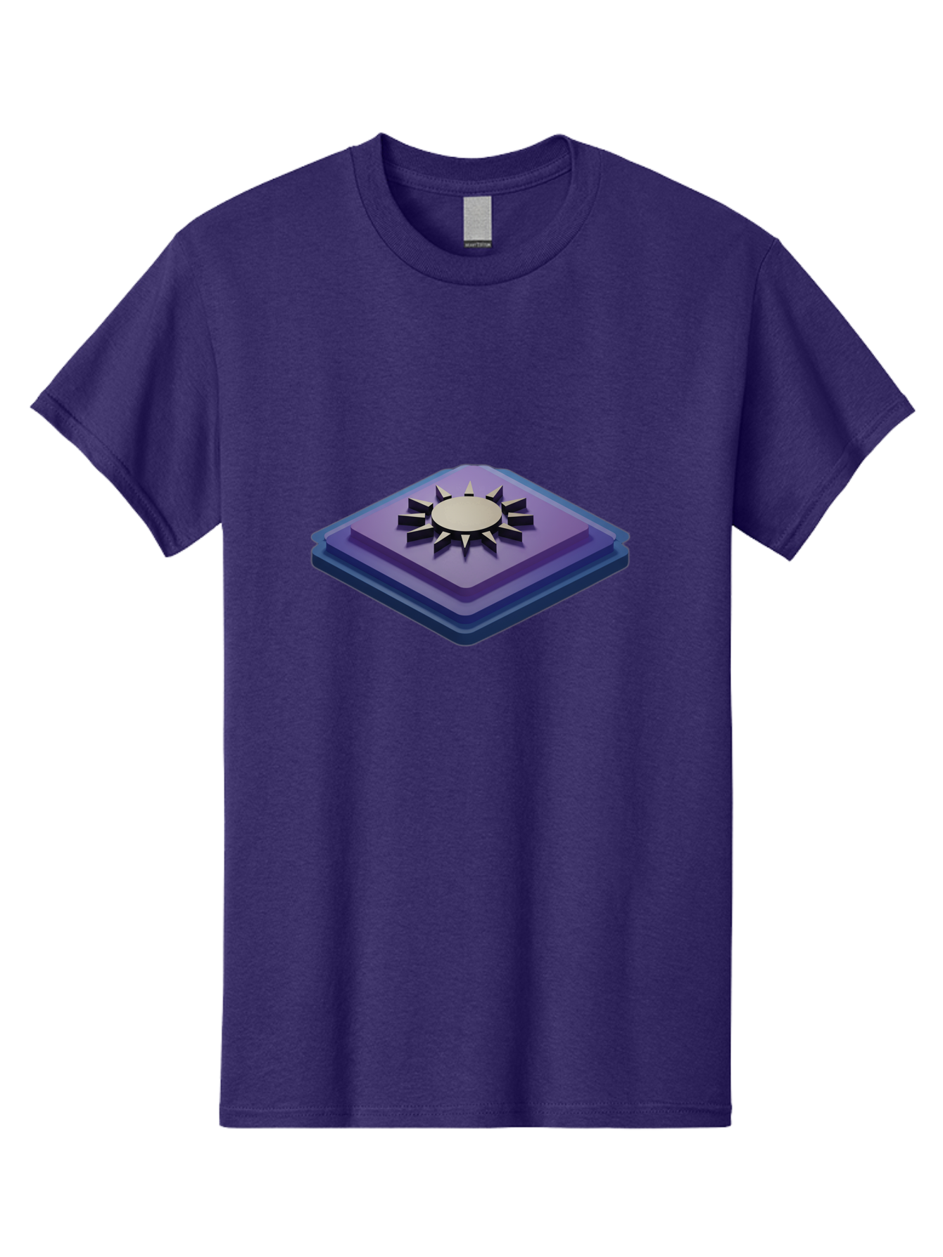 Purple-Square-With-Sun Men'S Graphic Tee, 100% Cotton, Comfortable Casual Summer Wear, Machine Washable, Vintage Camera, Old Camera, Antique Camera, Black Camera, Classic Photography, Photography Equipment, Nostalgic Device, Film Camera, Bag997
