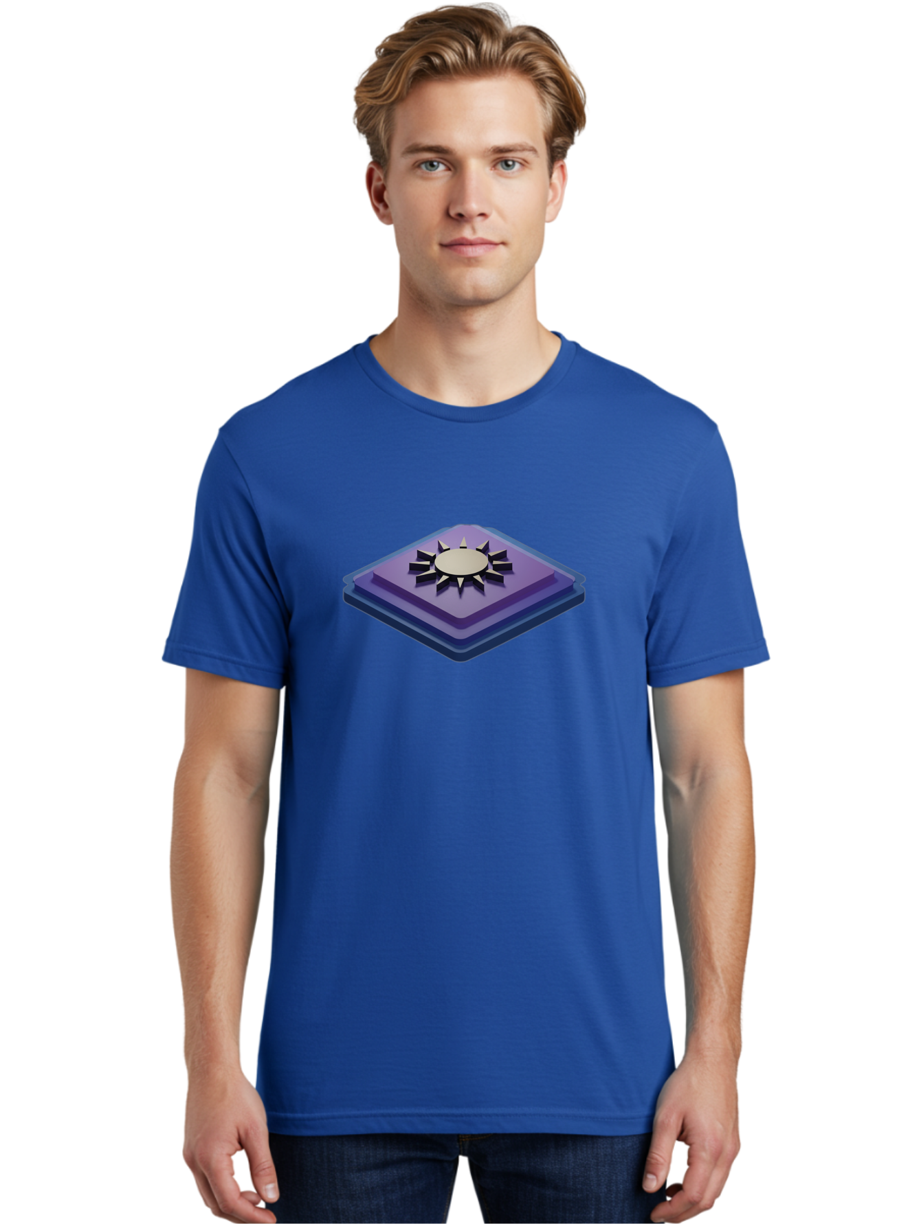 Purple-Square-With-Sun Men'S Graphic Tee, 100% Cotton, Comfortable Casual Summer Wear, Machine Washable, Vintage Camera, Old Camera, Antique Camera, Black Camera, Classic Photography, Photography Equipment, Nostalgic Device, Film Camera, Bag997 30