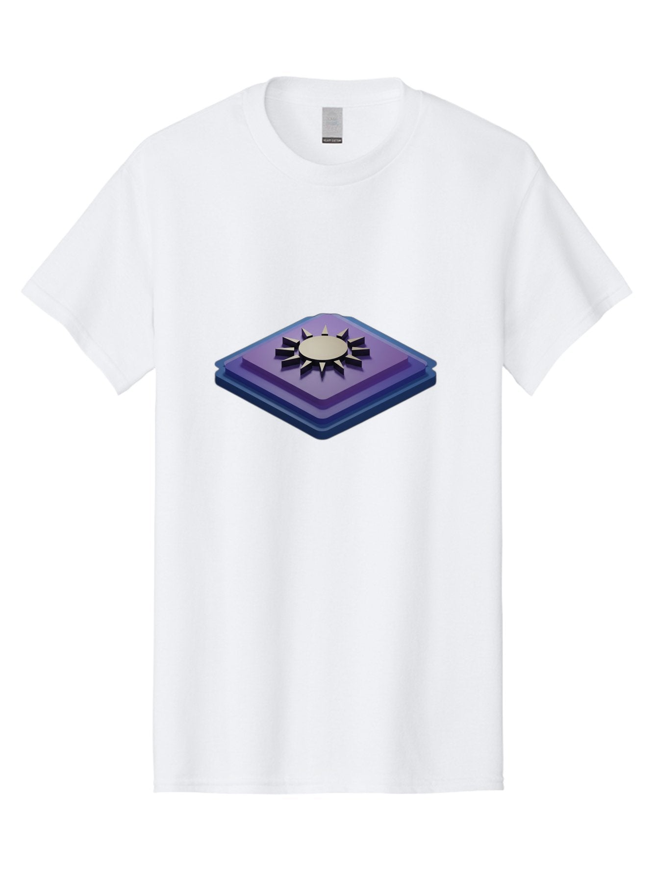 Purple-Square-With-Sun Men'S Graphic Tee, 100% Cotton, Comfortable Casual Summer Wear, Machine Washable, Vintage Camera, Old Camera, Antique Camera, Black Camera, Classic Photography, Photography Equipment, Nostalgic Device, Film Camera, Bag997