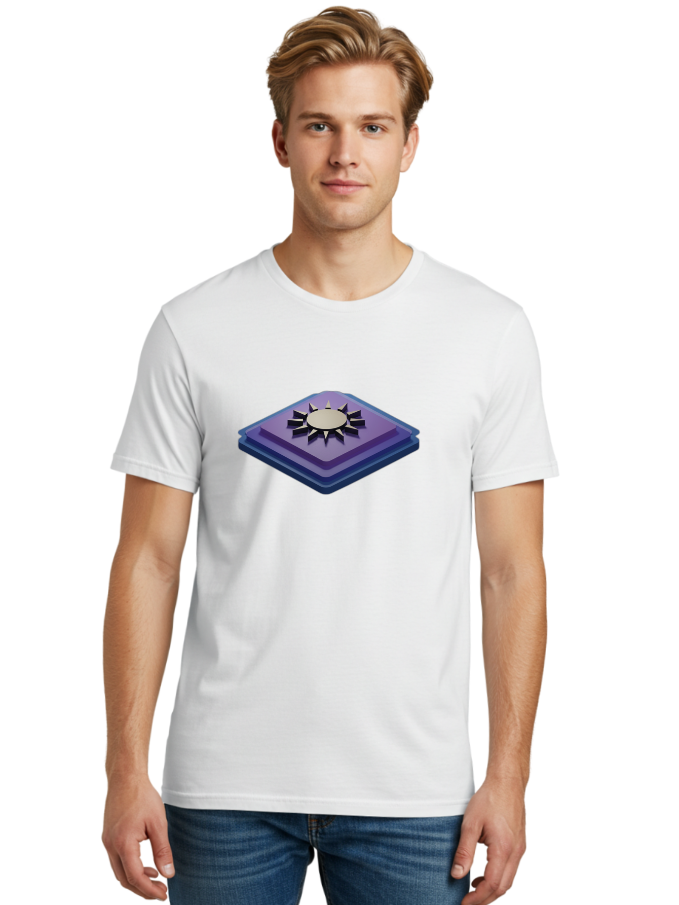 Purple-Square-With-Sun Men'S Graphic Tee, 100% Cotton, Comfortable Casual Summer Wear, Machine Washable, Vintage Camera, Old Camera, Antique Camera, Black Camera, Classic Photography, Photography Equipment, Nostalgic Device, Film Camera, Bag997 25