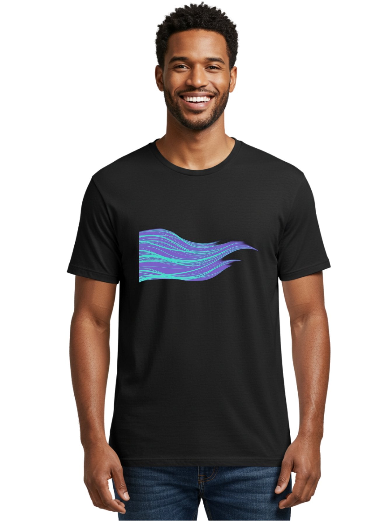 Purple-Wave-Lines Men'S Graphic Tee, 100% Cotton, Comfortable Casual Summer Wear, Machine Washable, Vintage Camera, Old Camera, Antique Camera, Black Camera, Classic Photography, Photography Equipment, Nostalgic Device, Film Camera, Camera Art Bag998 28