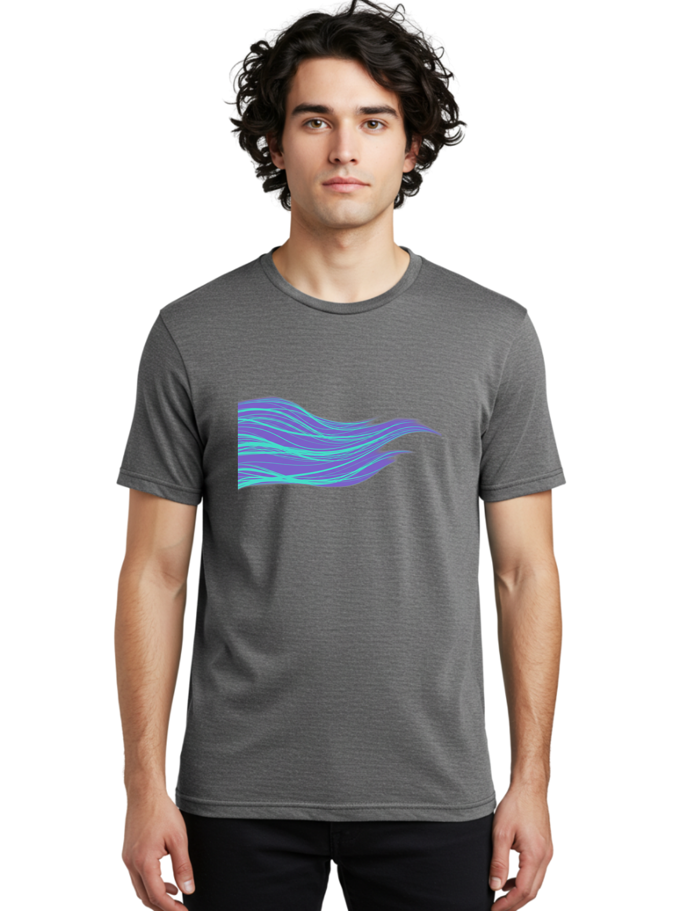 Purple-Wave-Lines Men'S Graphic Tee, 100% Cotton, Comfortable Casual Summer Wear, Machine Washable, Vintage Camera, Old Camera, Antique Camera, Black Camera, Classic Photography, Photography Equipment, Nostalgic Device, Film Camera, Camera Art Bag998 16