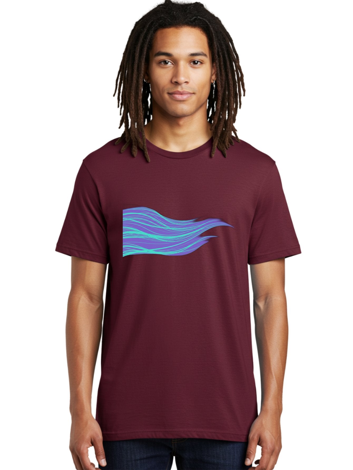 Purple-Wave-Lines Men'S Graphic Tee, 100% Cotton, Comfortable Casual Summer Wear, Machine Washable, Vintage Camera, Old Camera, Antique Camera, Black Camera, Classic Photography, Photography Equipment, Nostalgic Device, Film Camera, Camera Art Bag998 16