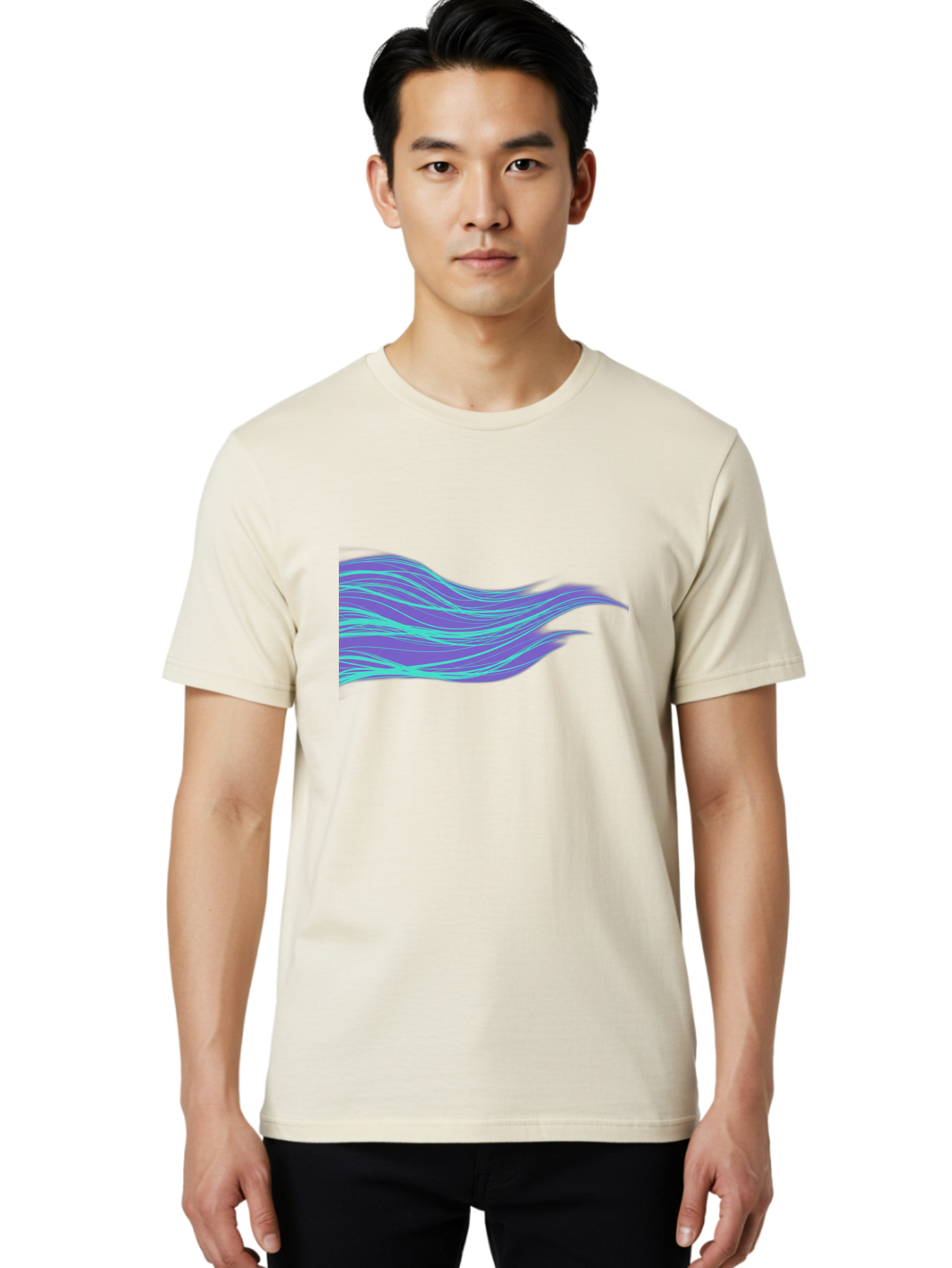 Purple-Wave-Lines Men'S Graphic Tee, 100% Cotton, Comfortable Casual Summer Wear, Machine Washable, Vintage Camera, Old Camera, Antique Camera, Black Camera, Classic Photography, Photography Equipment, Nostalgic Device, Film Camera, Camera Art Bag998 22