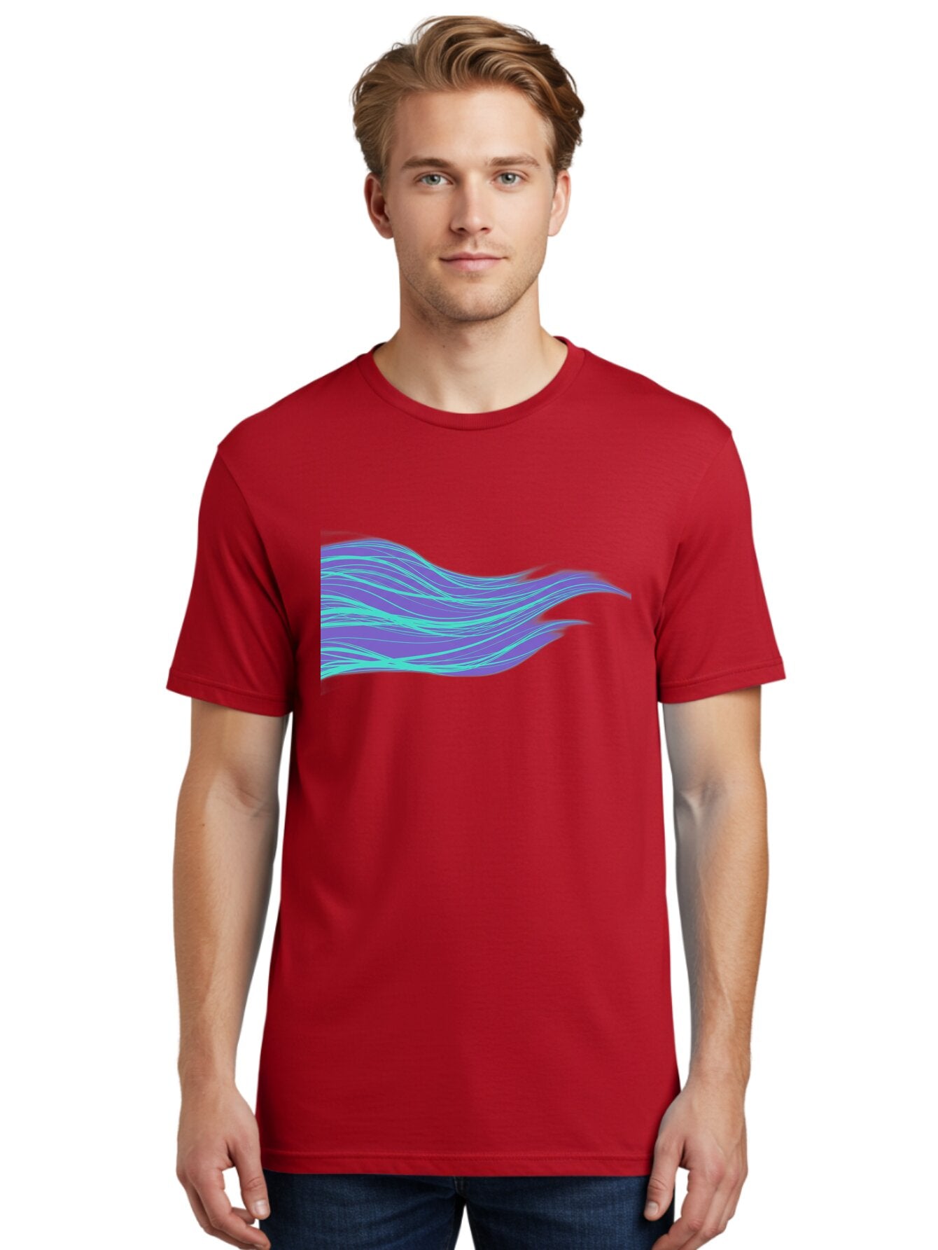 Purple-Wave-Lines Men'S Graphic Tee, 100% Cotton, Comfortable Casual Summer Wear, Machine Washable, Vintage Camera, Old Camera, Antique Camera, Black Camera, Classic Photography, Photography Equipment, Nostalgic Device, Film Camera, Camera Art Bag998 23