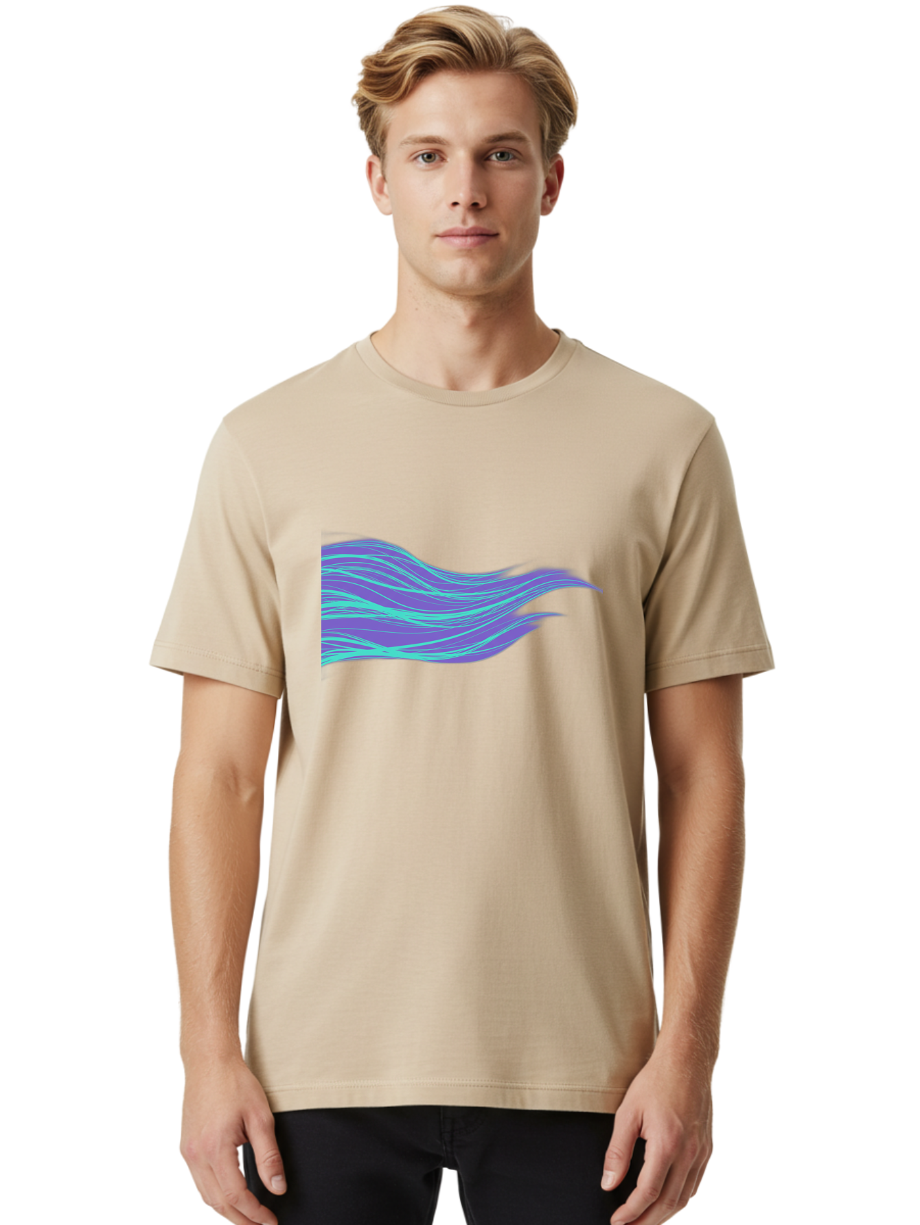 Purple-Wave-Lines Men'S Graphic Tee, 100% Cotton, Comfortable Casual Summer Wear, Machine Washable, Vintage Camera, Old Camera, Antique Camera, Black Camera, Classic Photography, Photography Equipment, Nostalgic Device, Film Camera, Camera Art Bag998 27