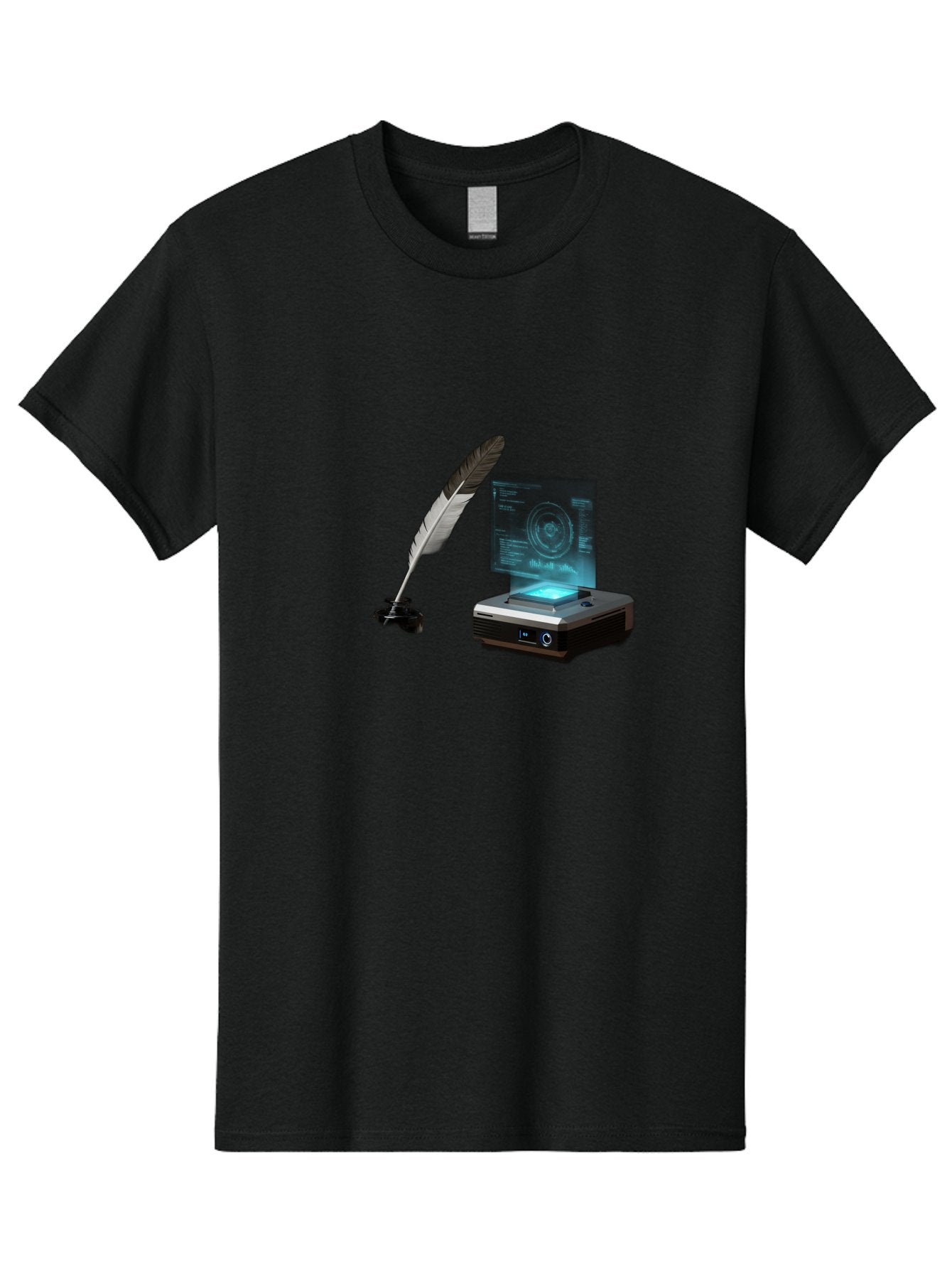 Quill-Pen-And-Document-Scanner Men'S Graphic Tee, 100% Cotton, Comfortable Casual Summer Wear, Machine Washable, Vintage Camera, Old Camera, Antique Camera, Black Camera, Classic Photography, Photography Equipment, Nostalgic Device, Bah004 10