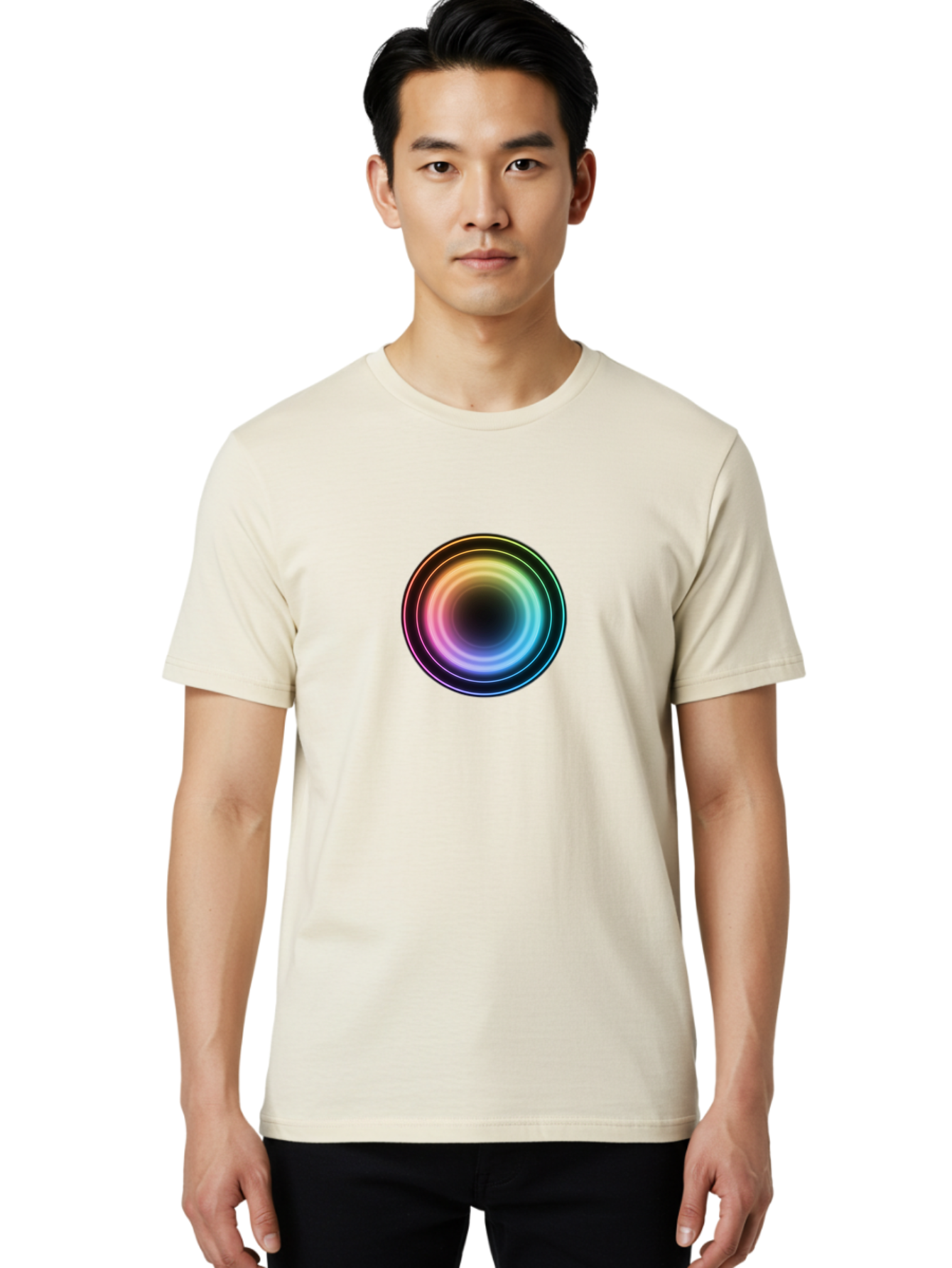 Rainbow-Circle Men'S Graphic Tee, 100% Cotton, Comfortable Casual Summer Wear, Machine Washable, Vintage Camera, Old Camera, Antique Camera, Black Camera, Classic Photography, Photography Equipment, Nostalgic Device, Film Camera, Camera Art Bah005 29