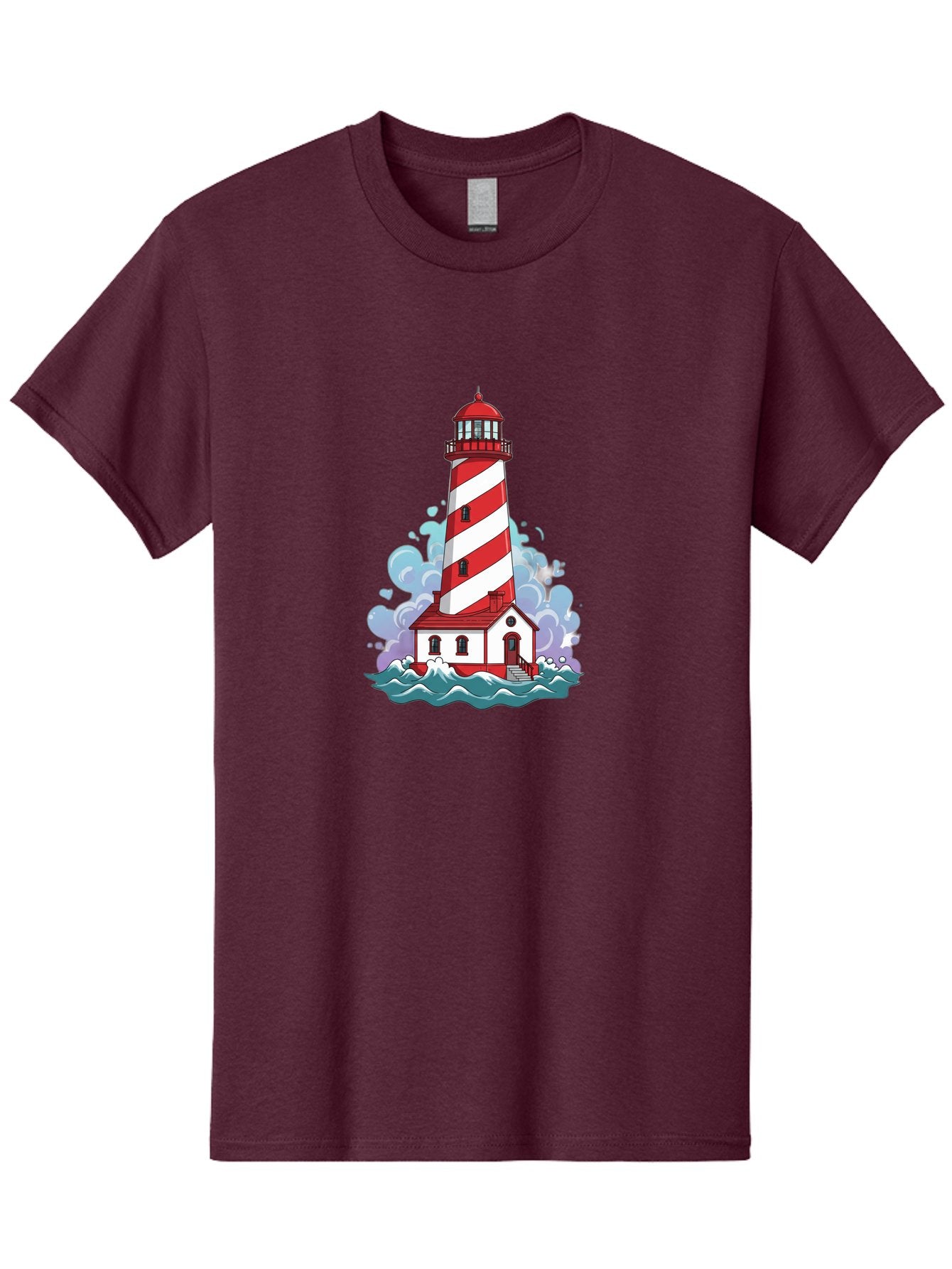 Red-And-White-Lighthouse Men'S Graphic Tee, 100% Cotton, Comfortable Casual Summer Wear, Machine Washable, Vintage Camera, Old Camera, Antique Camera, Black Camera, Classic Photography, Photography Equipment, Nostalgic Device, Film Camera, Bah012 3