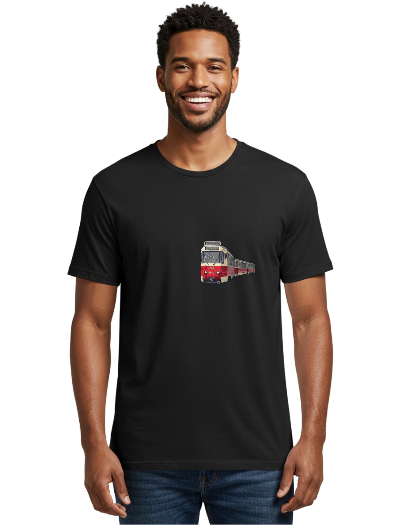 Red-And-White-Train-1536 Men'S Graphic Tee, 100% Cotton, Comfortable Casual Summer Wear, Machine Washable, Vintage Camera, Old Camera, Antique Camera, Black Camera, Classic Photography, Photography Equipment, Nostalgic Device, Film Camera, Bah014 25