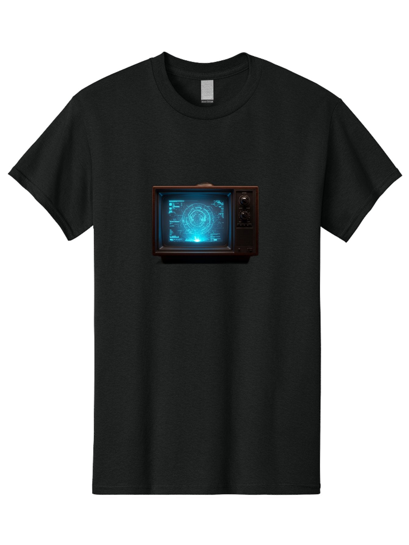 Retro-Tv-With-Radar-Screen Men'S Graphic Tee, 100% Cotton, Comfortable Casual Summer Wear, Machine Washable, Vintage Camera, Old Camera, Antique Camera, Black Camera, Classic Photography, Photography Equipment, Nostalgic Device, Film Camera, Bah025 10